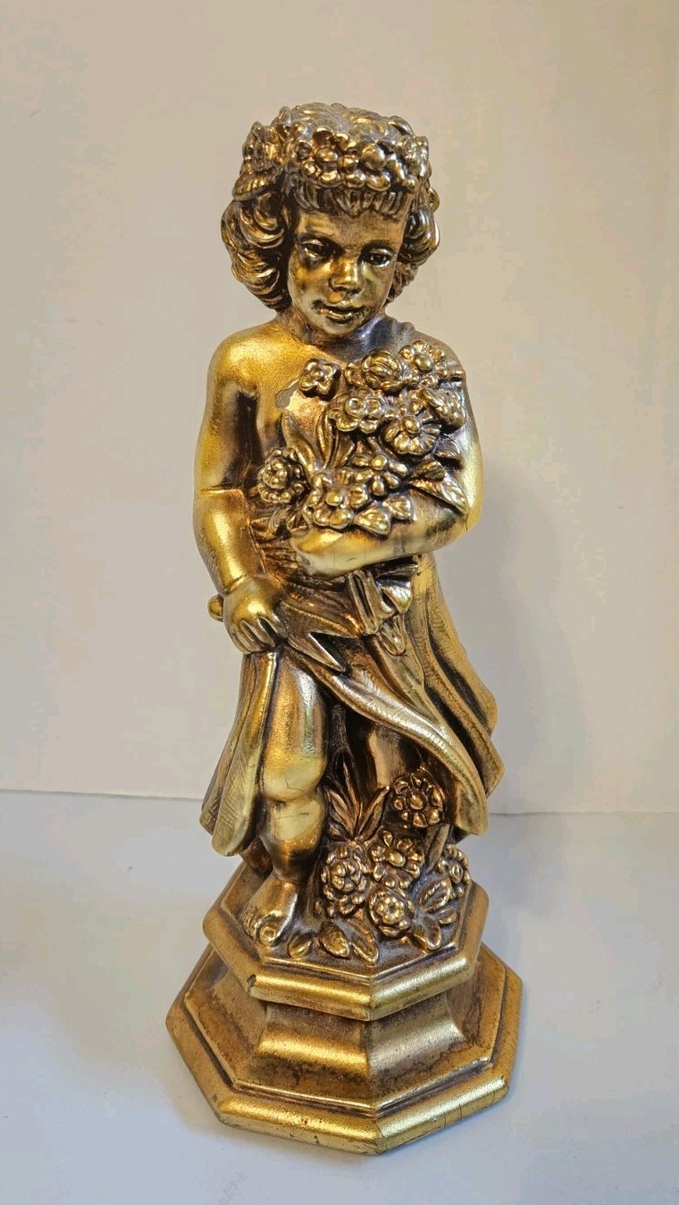 Vintage MCM Syroco Baroque Girl Figure Hollywood Regency