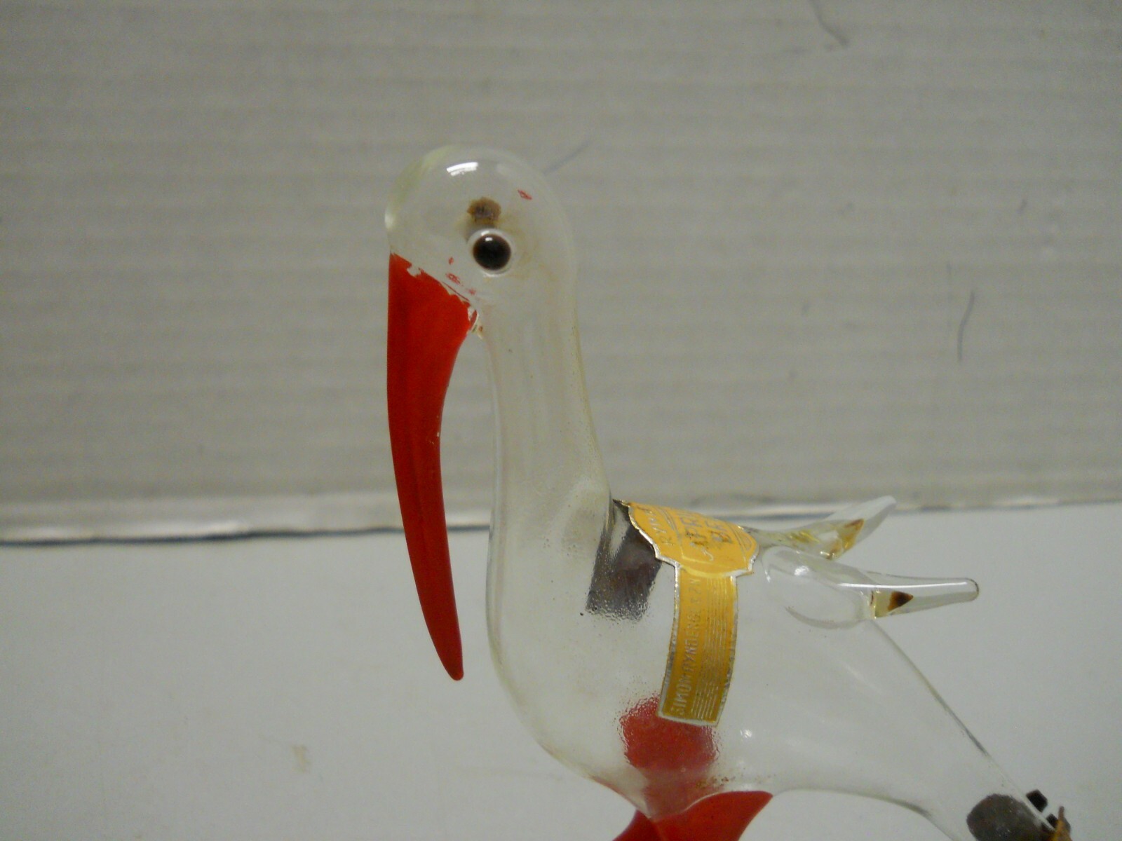 Rynbende Hand Blown Glass Animal Pelican Nautical Figurine Decanter Box EMPTY