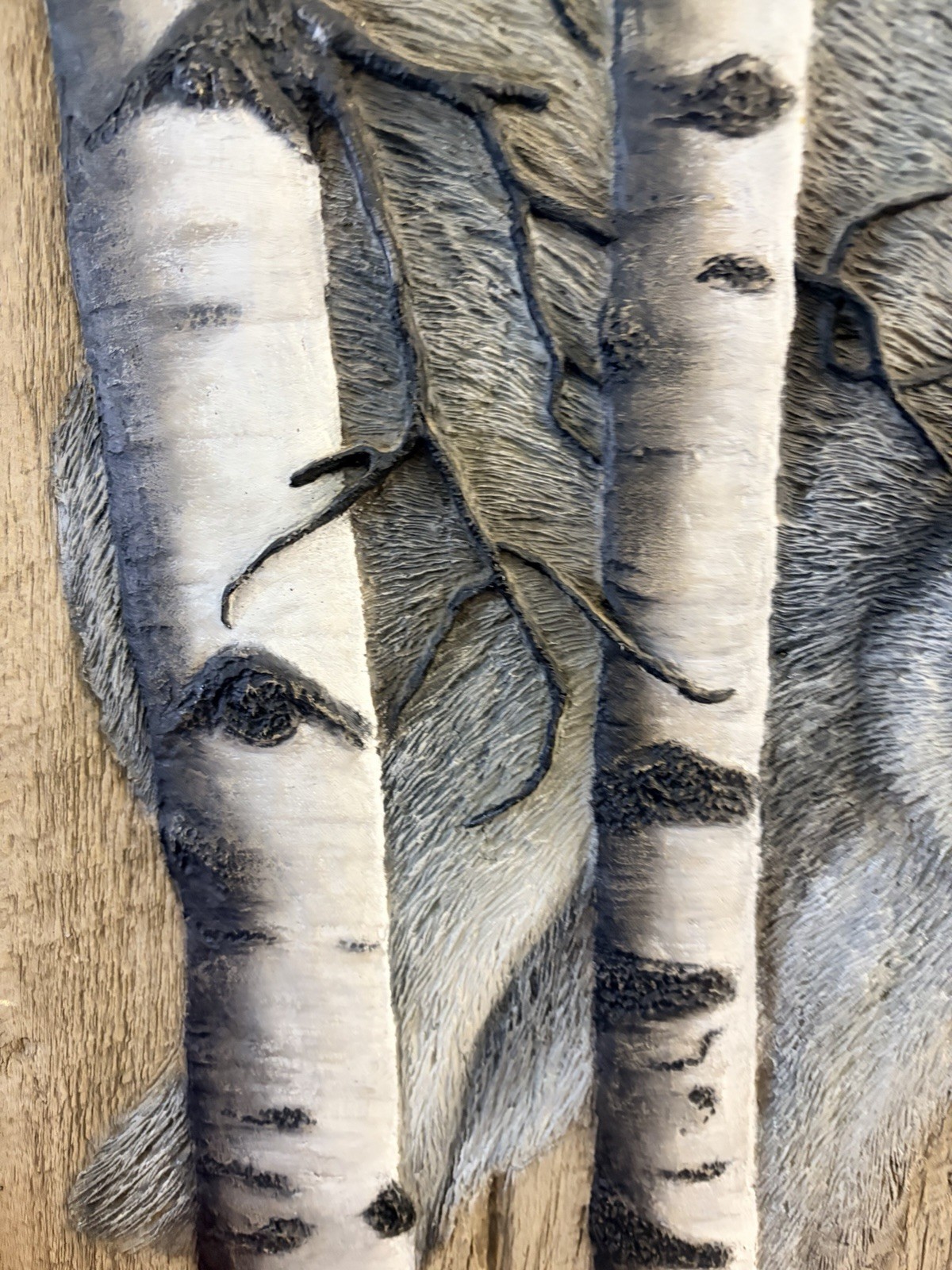 George Turner Ltd Edition Relief Sculpture “GREY WOLF” 1995 Barn Wood W CERT EXC