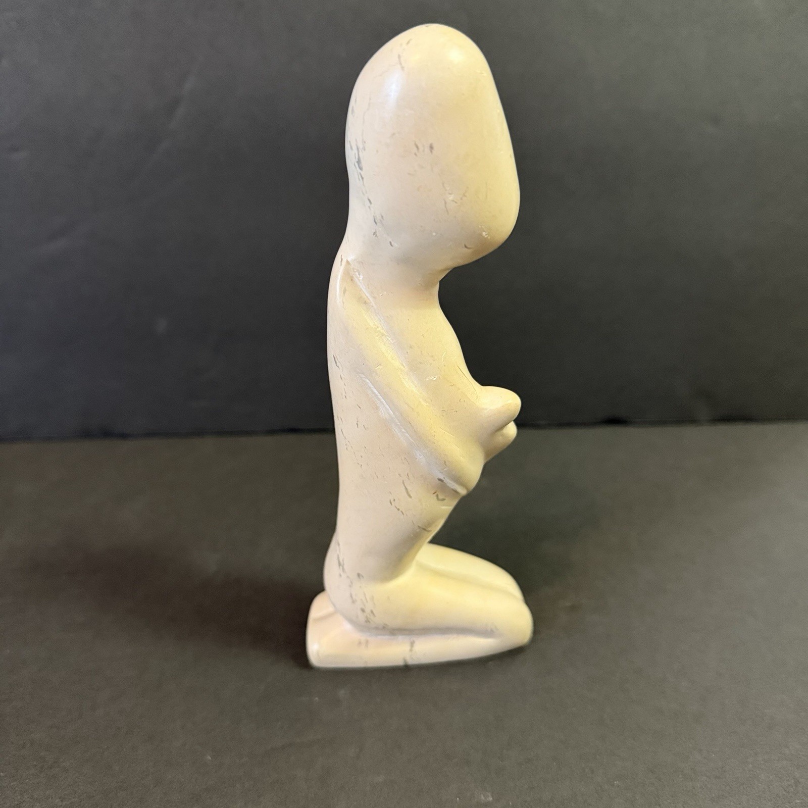 African Soapstone Carved Woman Figurine Mother Child Baby Statue Kenya Ethnic