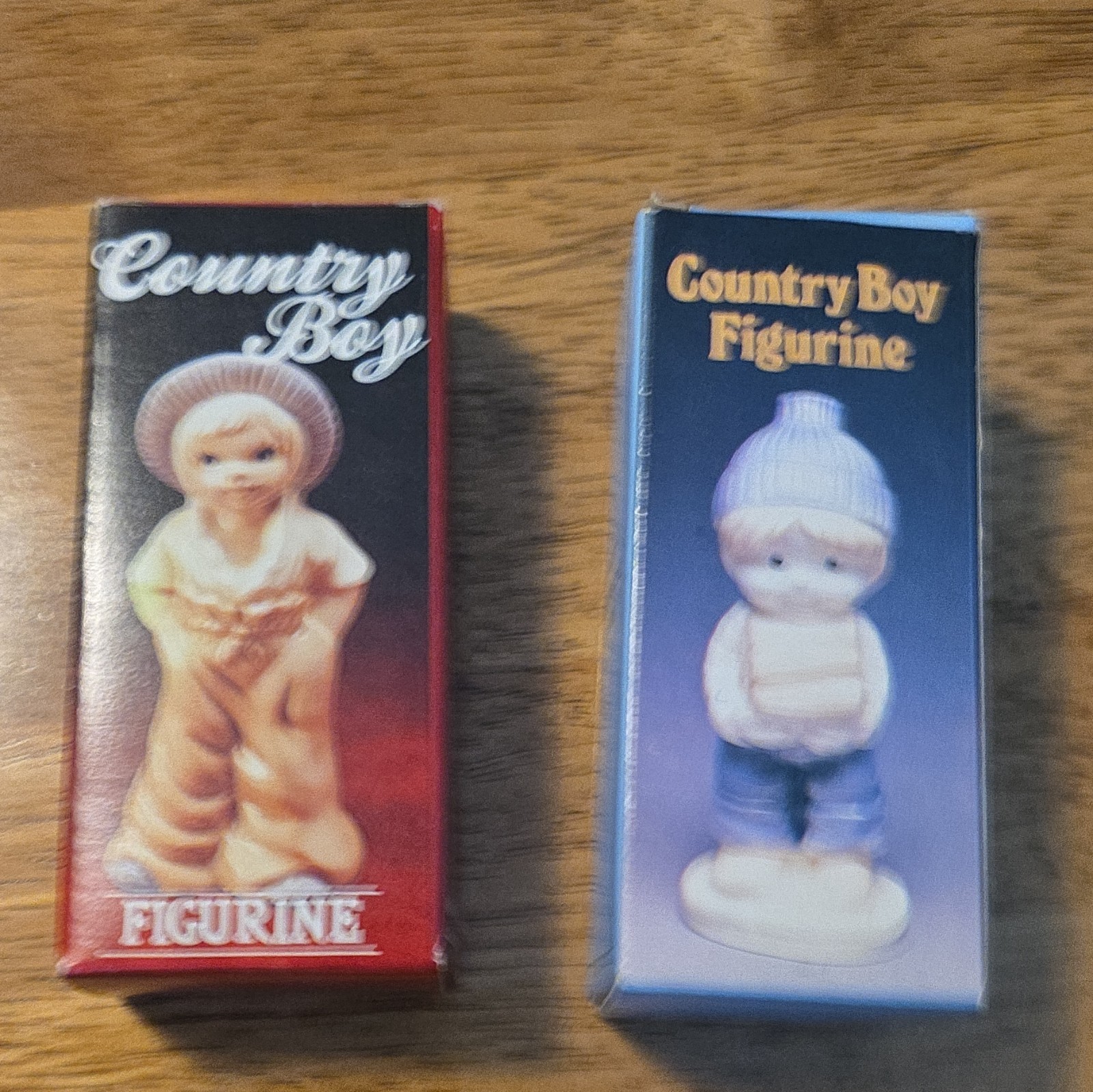 Hand Painted Porcelain Boy Figurine Set of 2, Multicolor, Boxed