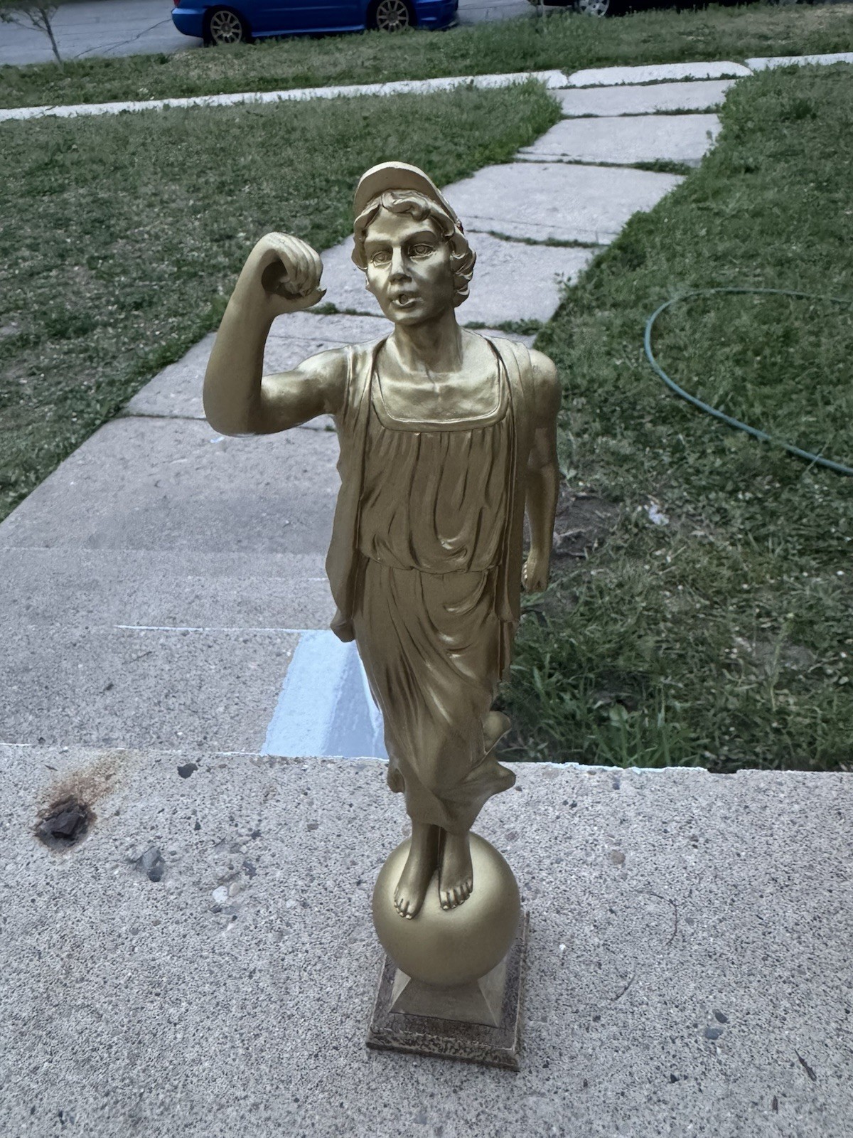 Angel Moroni LDS Temple Golden Statue Male Mormon Figurine 15″T
