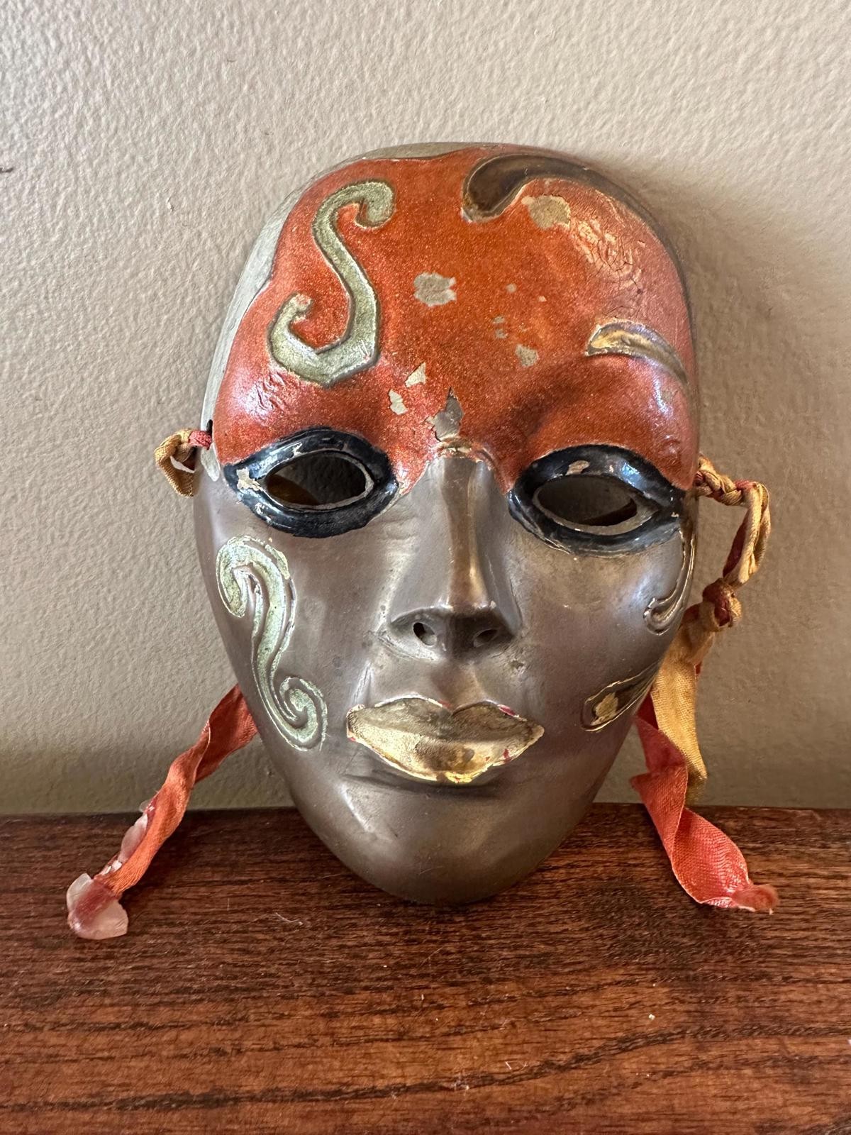 Brass Gold and Orange Wall Mask