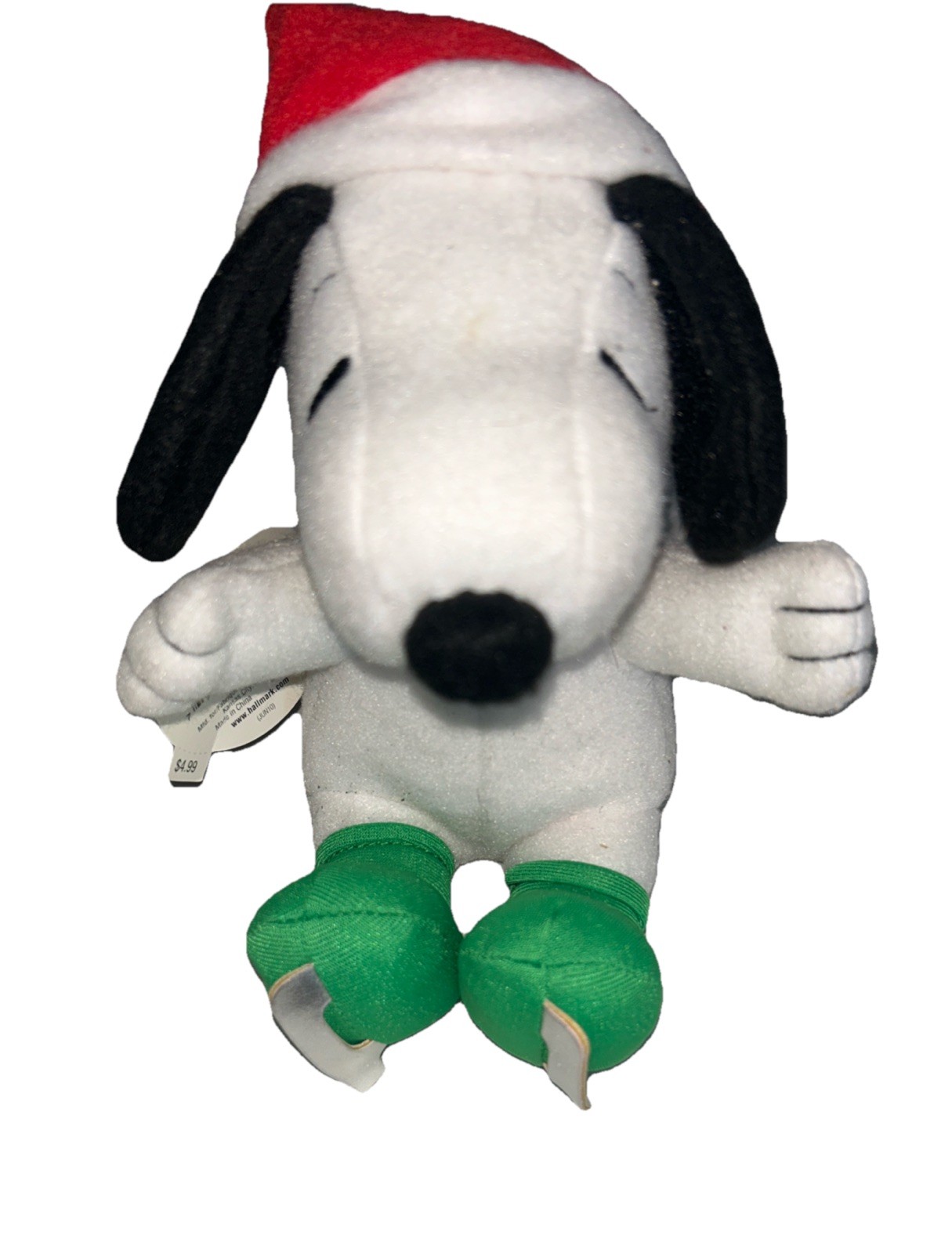 2010 HALLMARK PEANUTS CHRISTMAS 6″ “SKATIN’ SNOOPY” WT PLUSH