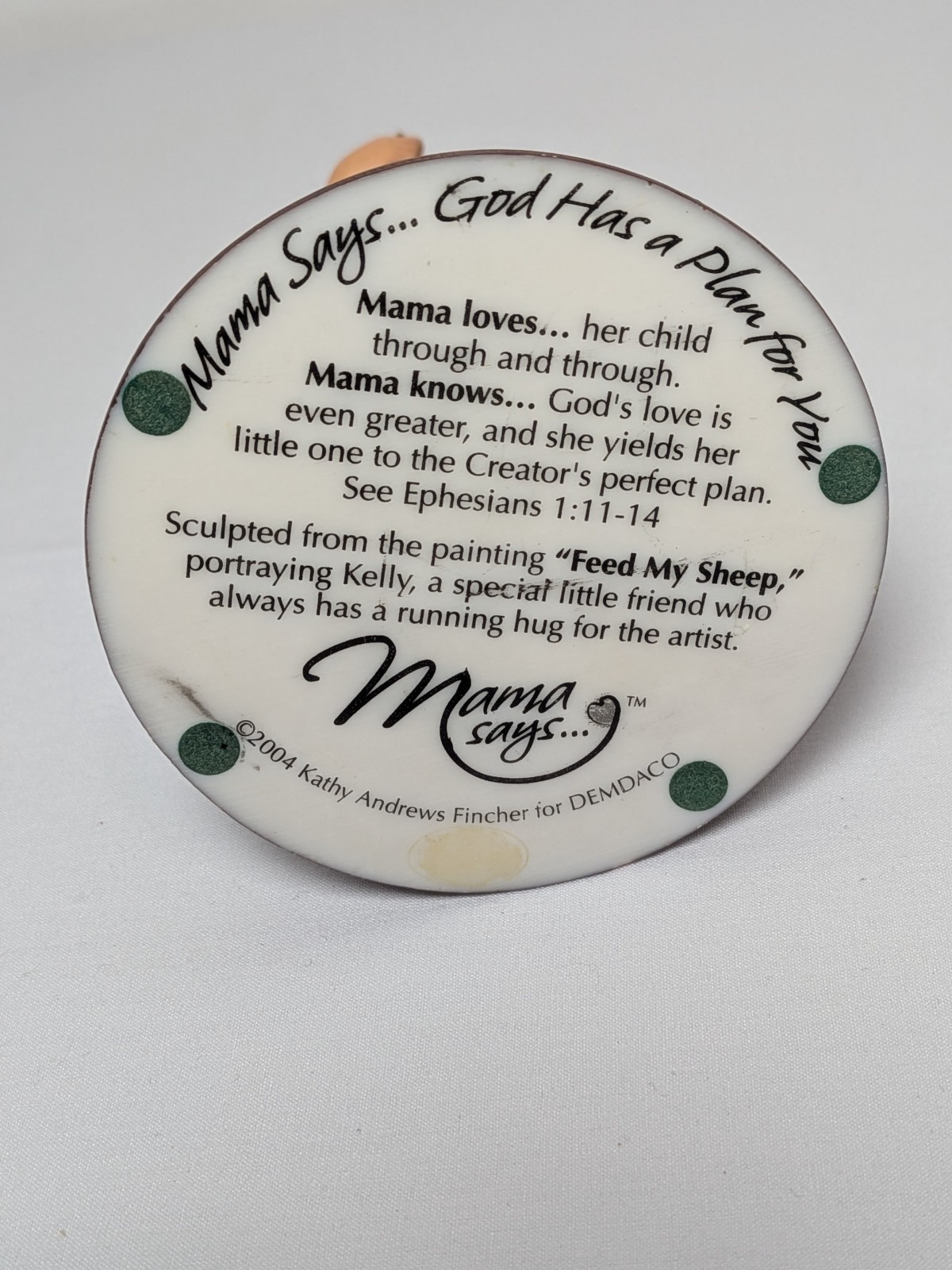 Mama Says.. “Pray” “God Has a Plan for You”Kathy A Fincher Demdaco Figurine Lot