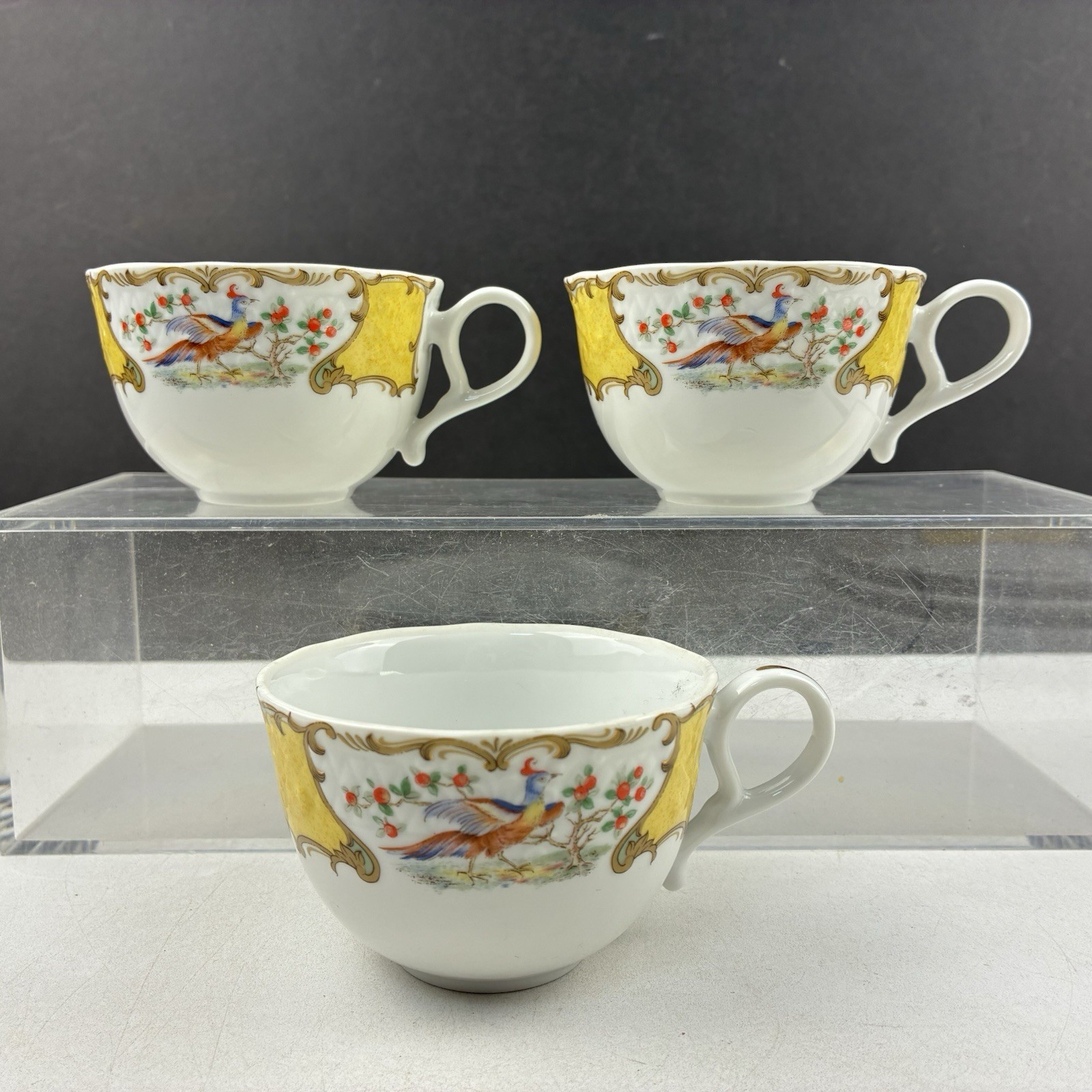 Late 20th Century Decorative Ceramic Cups & Saucers, Preservation Society 7 pcs