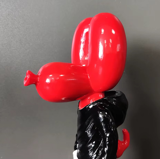 Mr Cool Balloon Dog Sculpture Art Resin for Living Room Desktop Decoration, Red