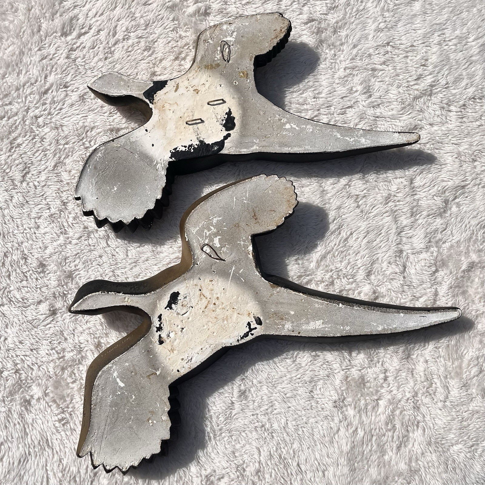 Vintage 1959 Chalkware Flying Pheasants Set of 2 Miller Studio Gold Metallic