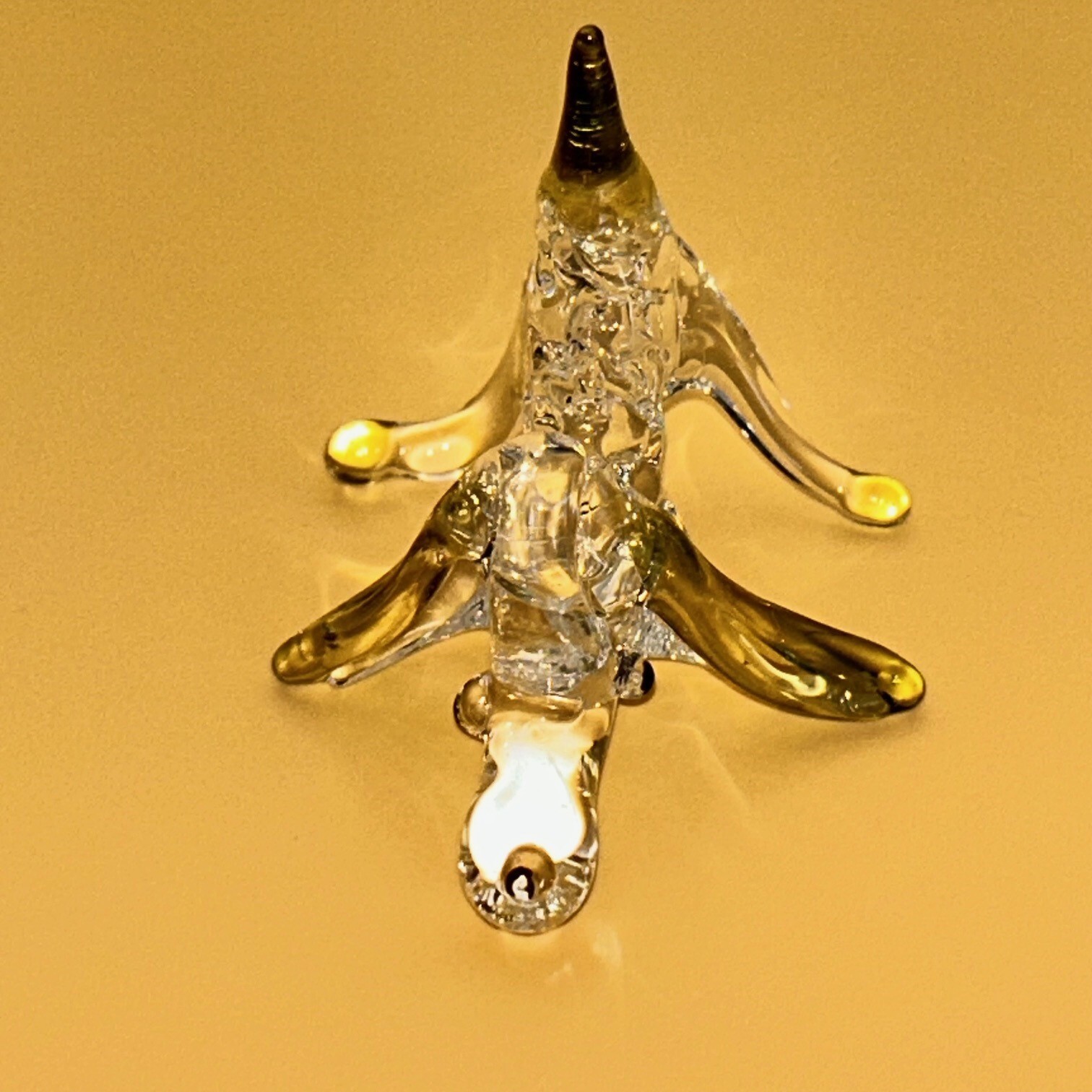 Hand Blown Glass Dog Bloodhound Figurine 2 inches