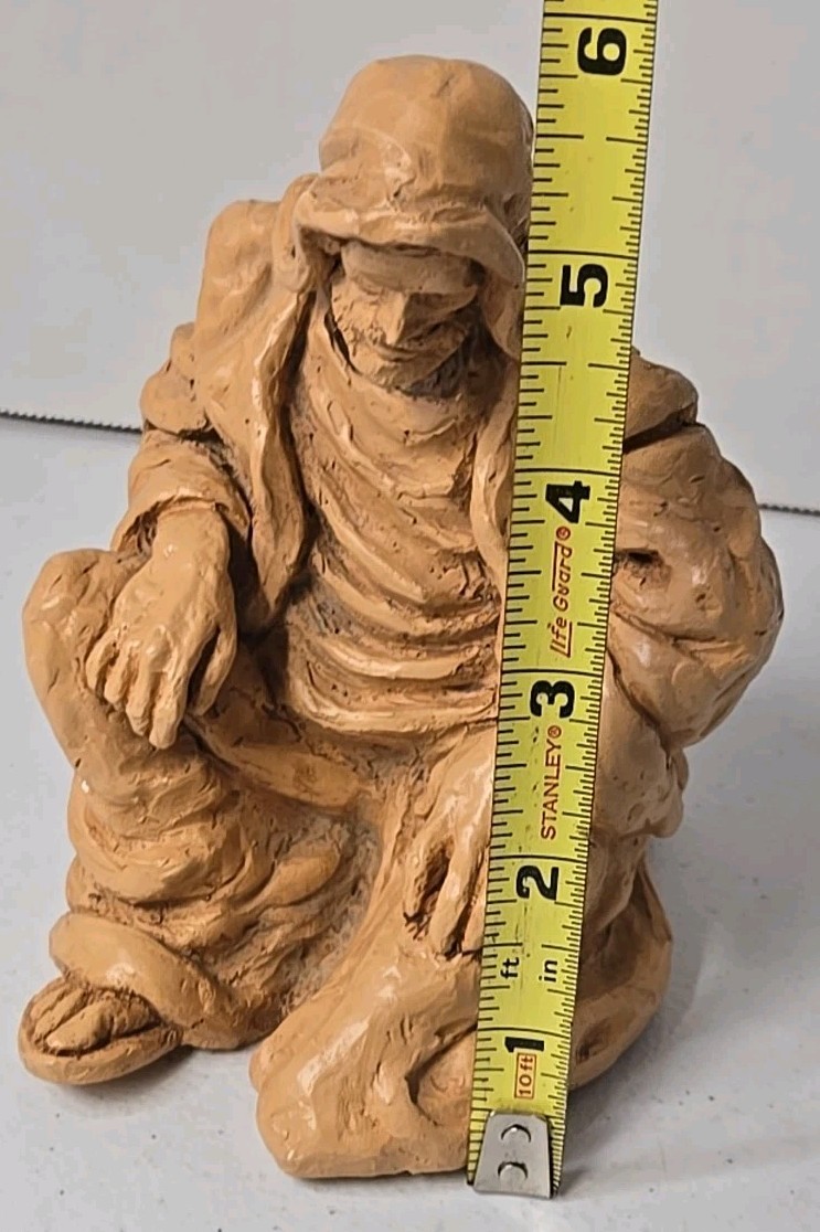 Jesus Kneeling Praying Statue Clay Resin Figurine 6 In. Statue Italian Style