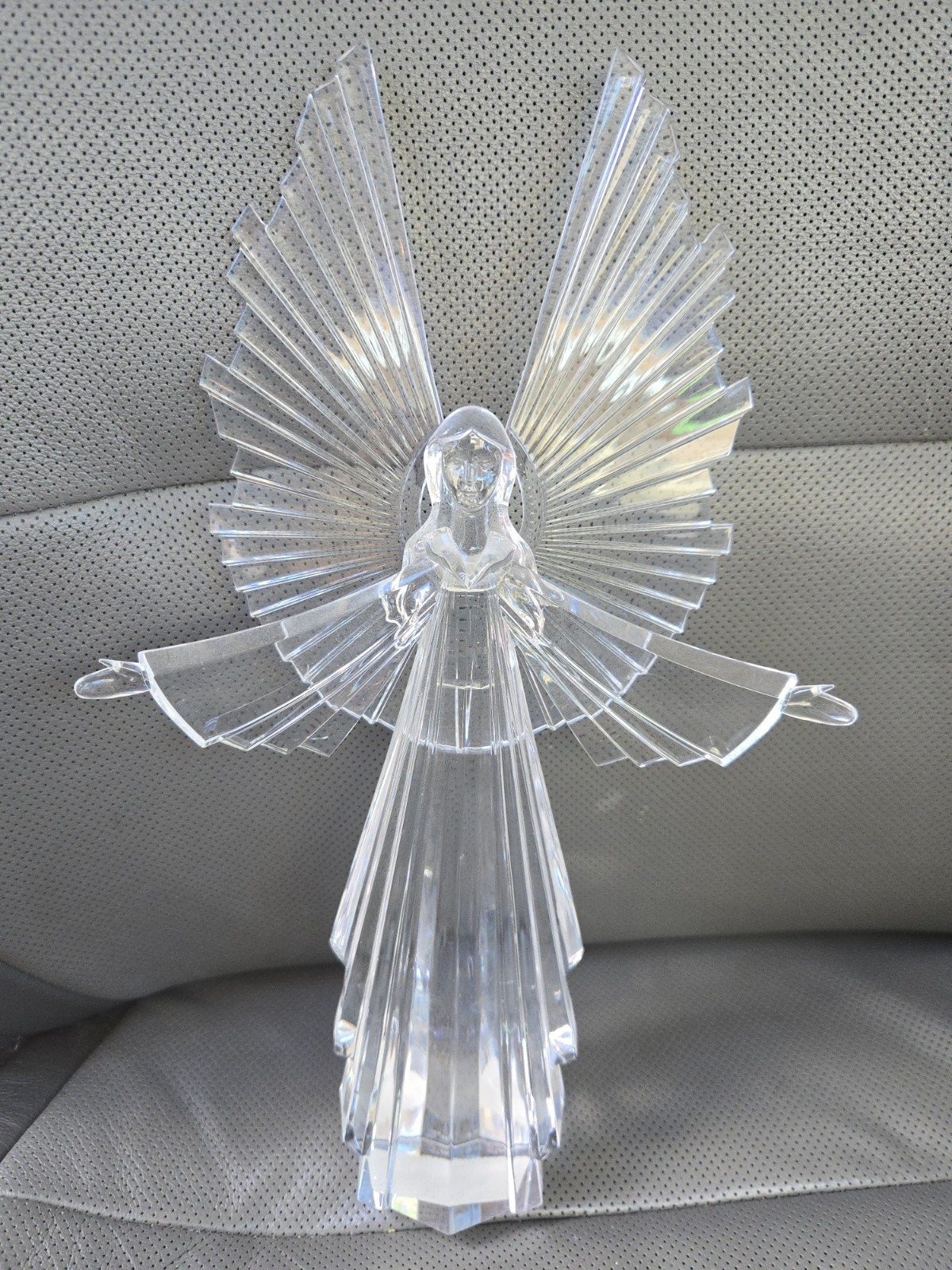 Clear Acrylic Angel Figurine Sculpture Solid 11.5″ X 7″ Pacific Rim Decor