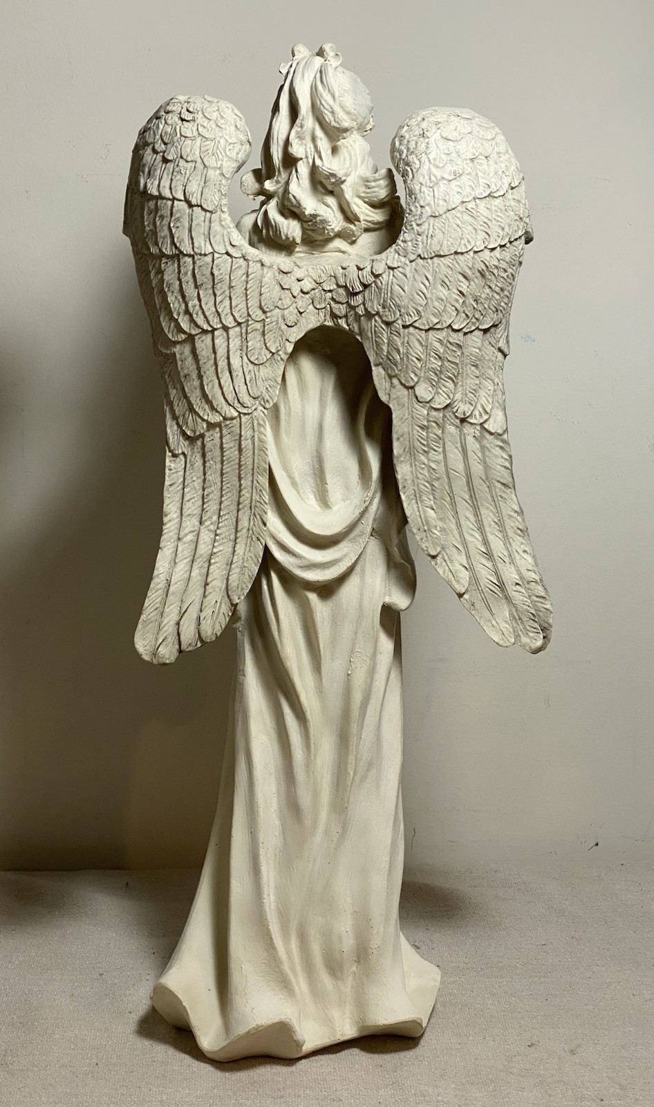Vintage Outdoors Resin Angel 18” Standing Praying, Use for Garden Or Elsewhere