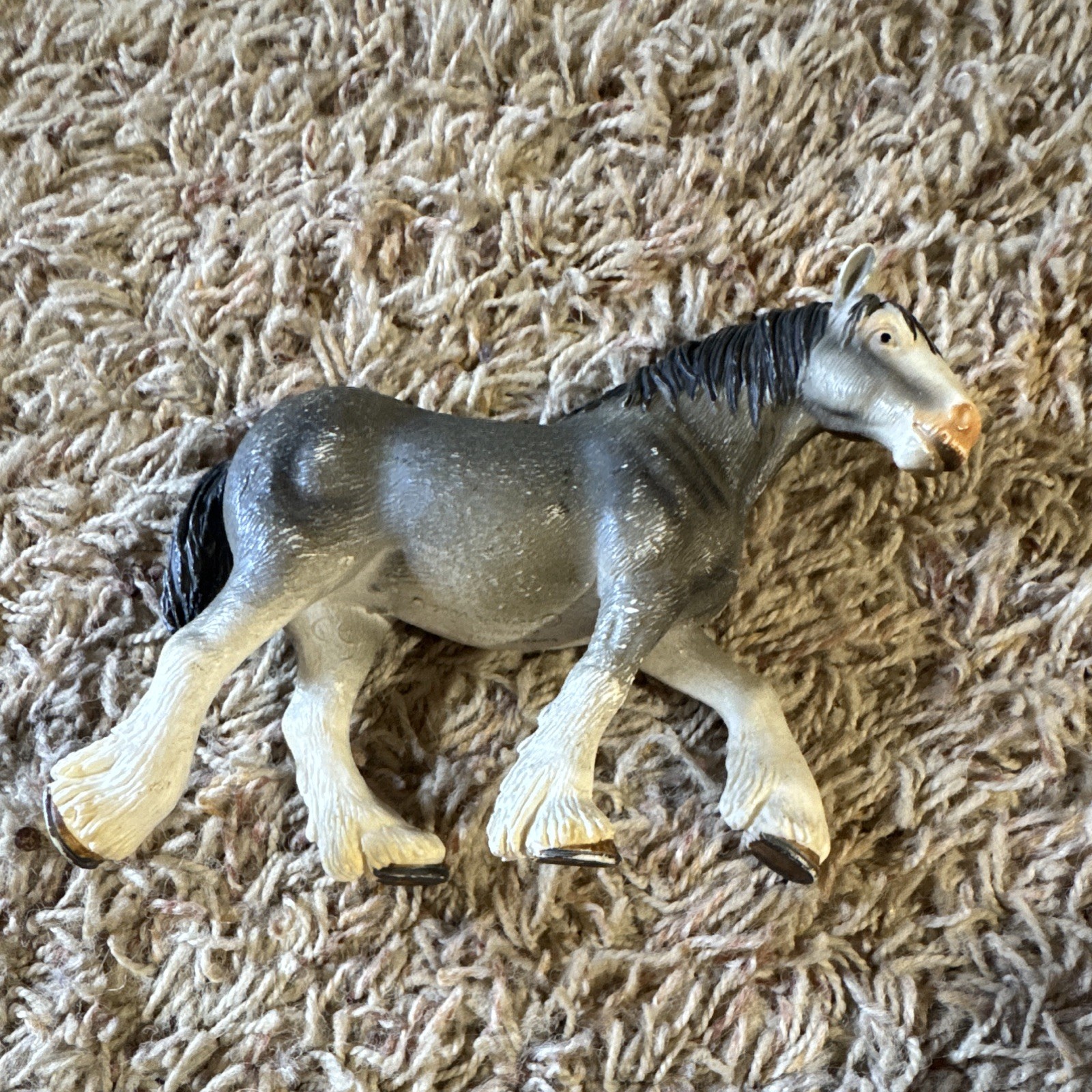 Schleich Painted Horse Figurine 2004 Gray/White/Black Matte Plastic 8in