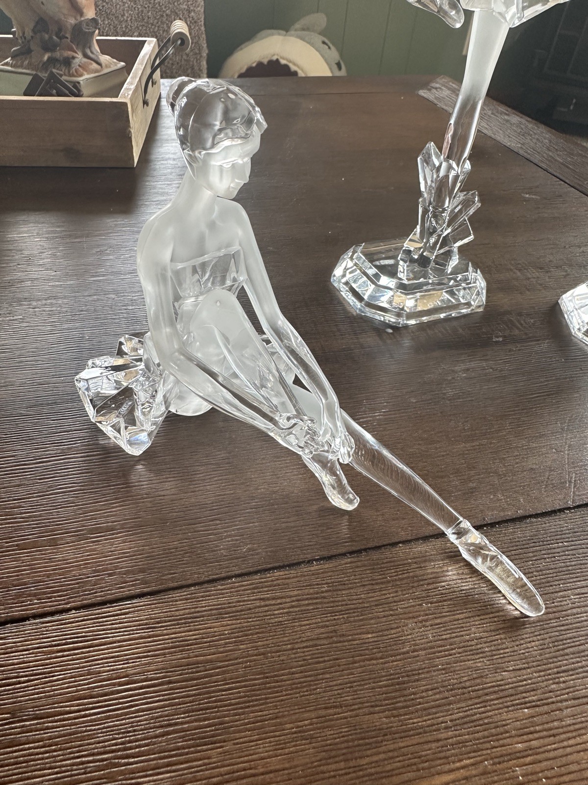 Contemporary 11.5 Inch Clear Acrylic Dancing Ballerina Figurine Icy Craft