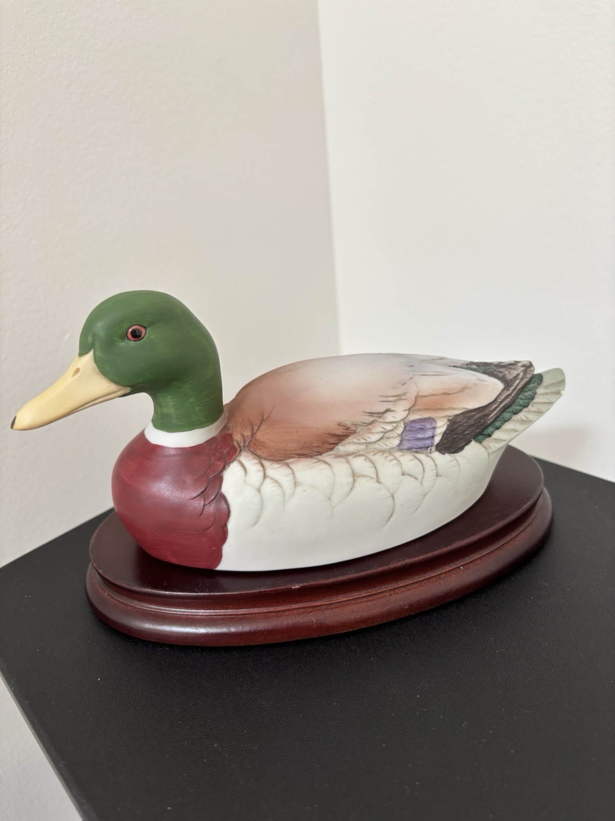 Andrea By Sadek, Vintage 1983 Mallard Duck Figurine Collectible 6735 With Stand.