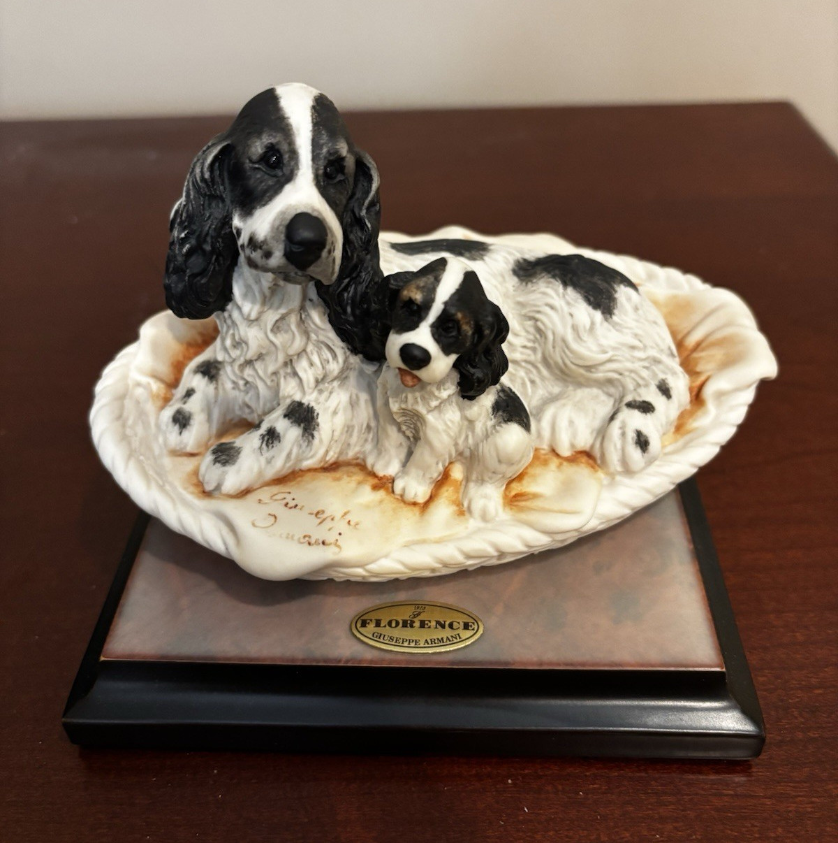Florence Giuseppe Armani Cocker Spaniel Figurine 1978 Signed Hand Painted Box