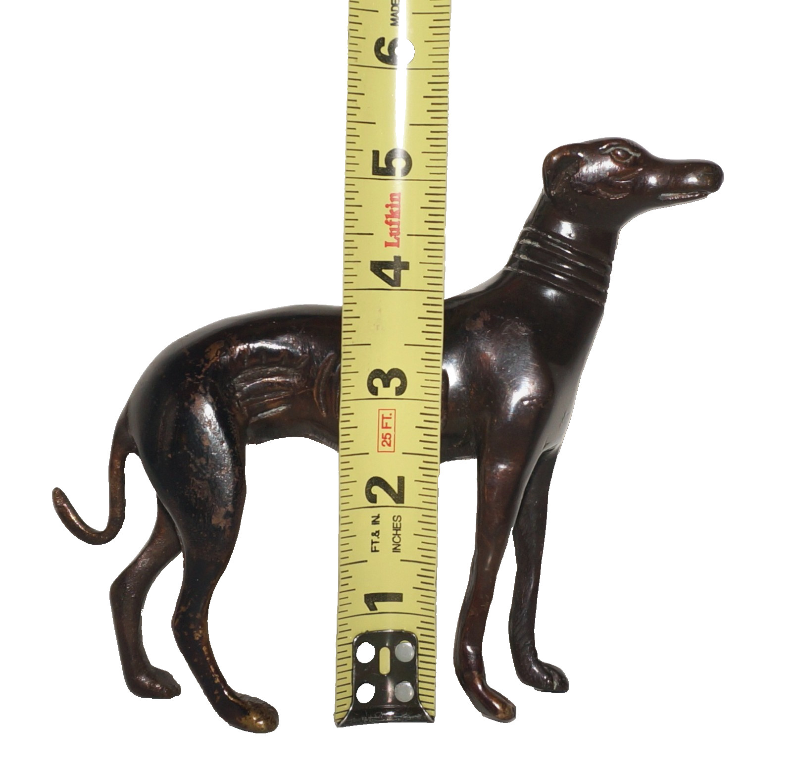 Vintage ARTISAN CRAFTED Small Bronze GREYHOUND Figrurine 5.5 x 6