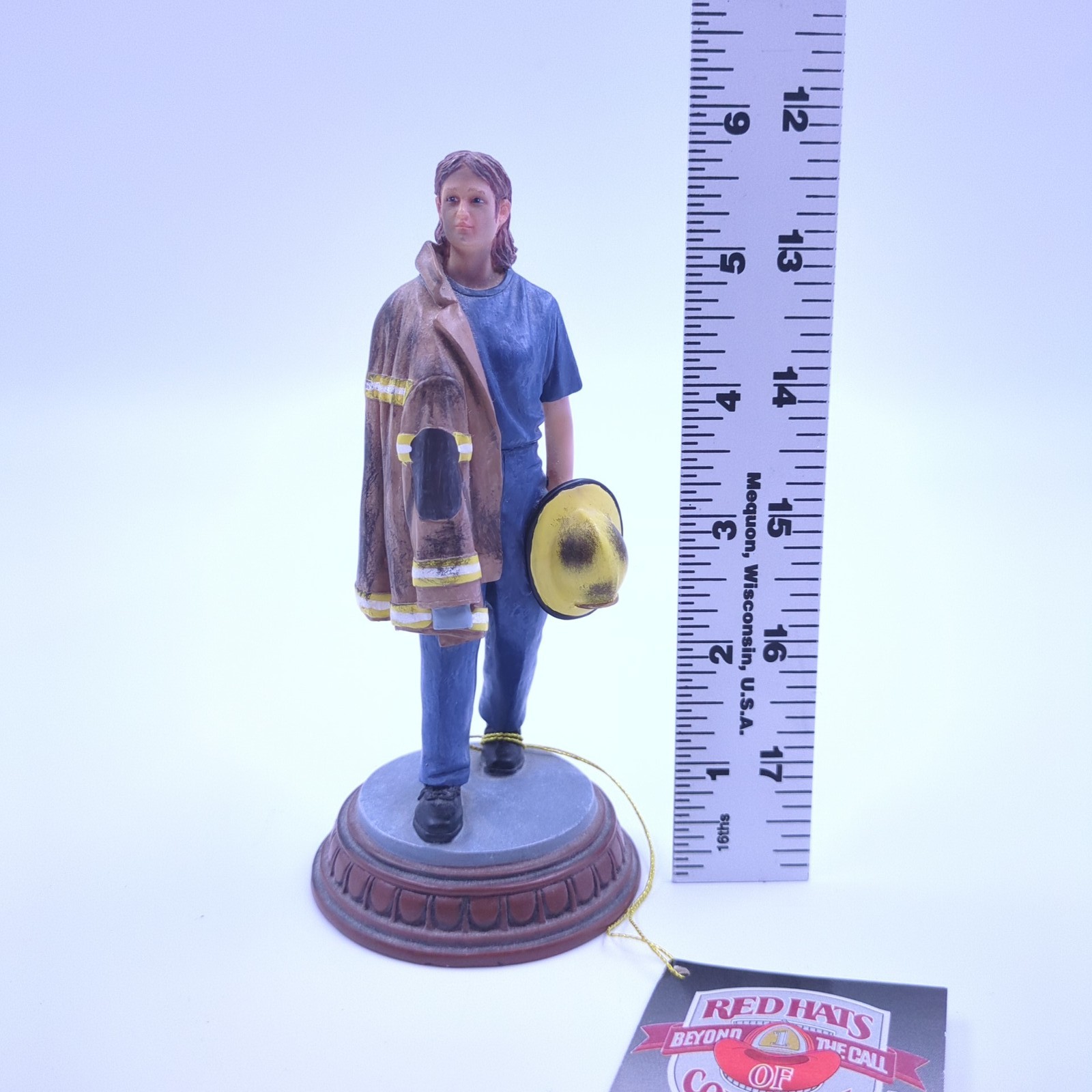 Vanmark Red Hats of Courage “Task Completed” Female Firefighter Figurine Resin