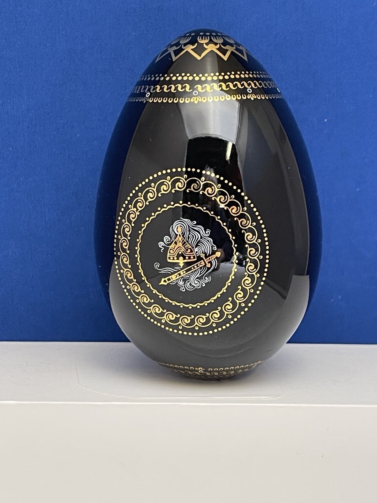 RUSSIAN FAIRY TAIL PORCELAIN EGG SIGNED NUMBERED & SMALL UNMARKED EGG