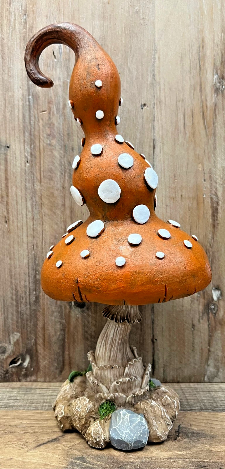 Mushroom Orange Resin Tabletop Decor 12″ x 5″