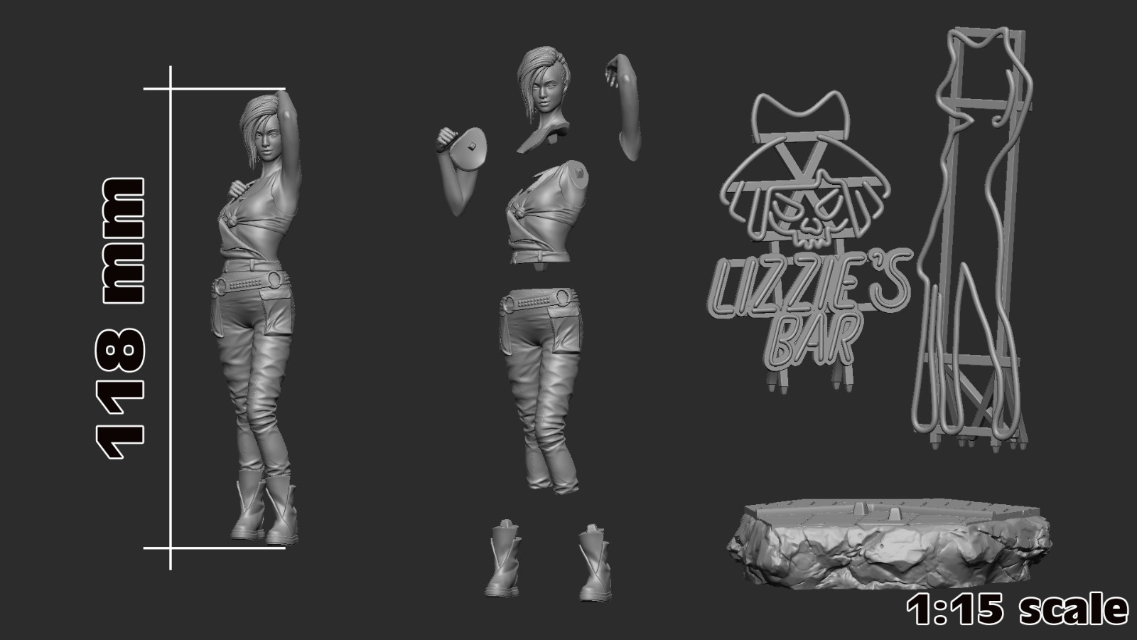 Judy Alvarez Figurine Cyberpunk 2077 Hand Painted Model / DIY Kit 10pcs