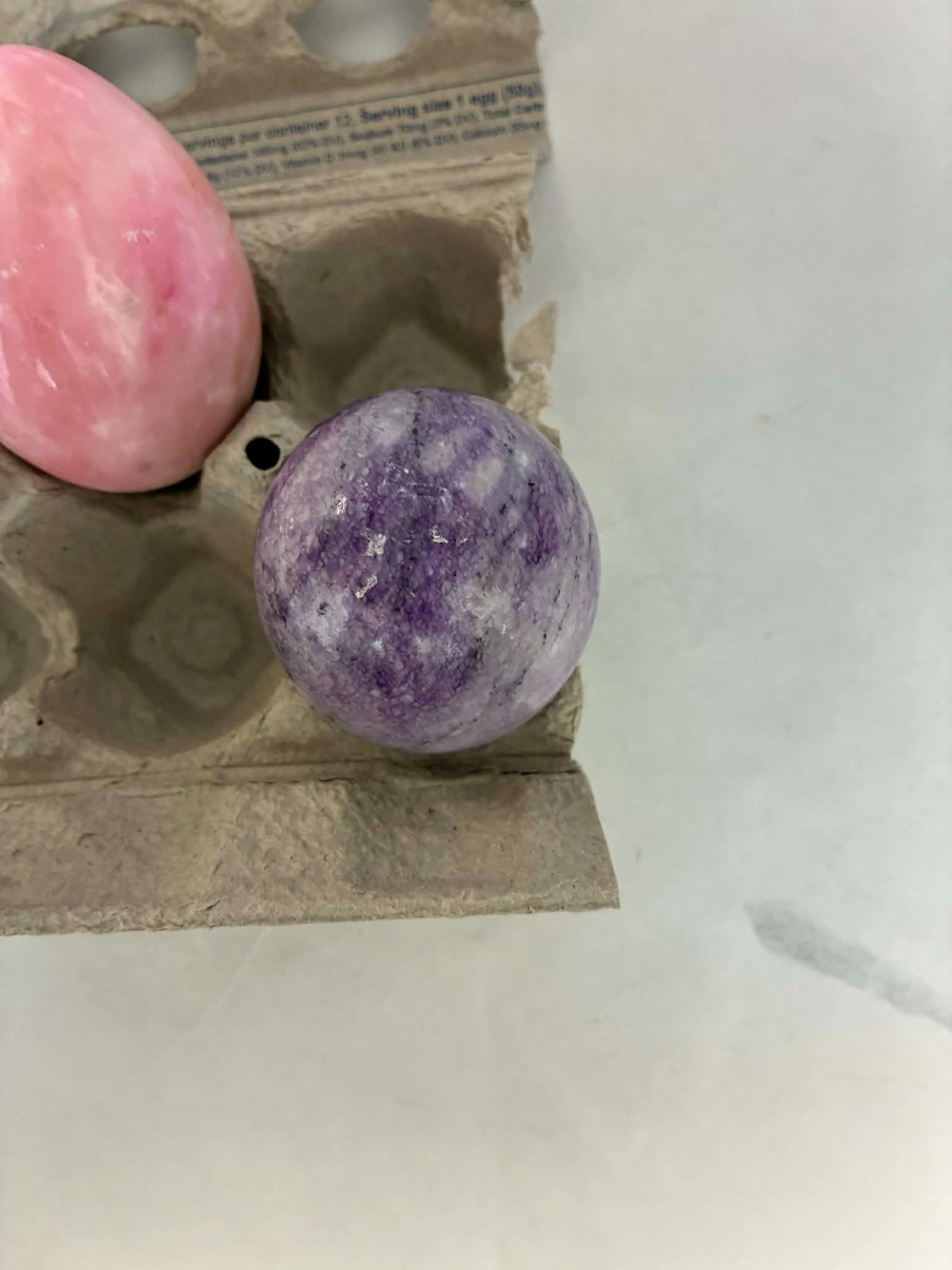 2 Eggs Polished Large Marble Stone Egg Easter Decor Alabaster Pastel 3″