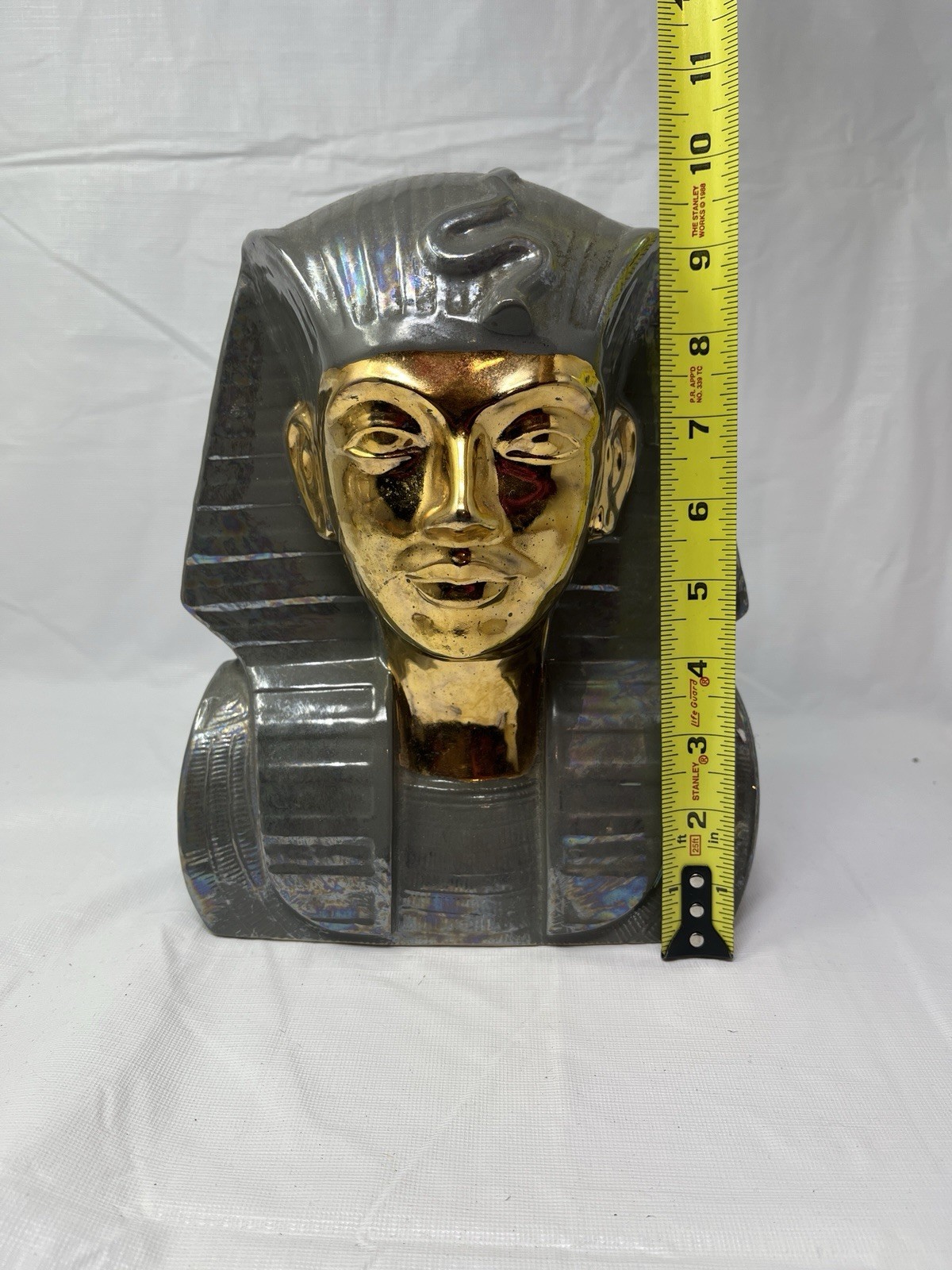 Vintage Duncan Enterprises 1978 Egyptian Pharaoh King Tut Ceramic Bust Gold Face