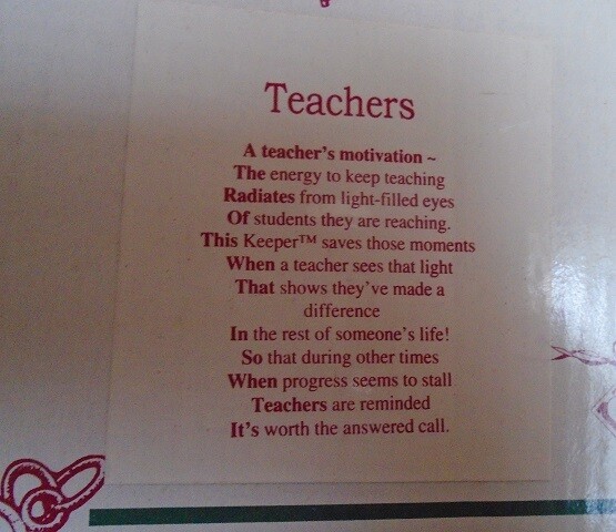 Shenandoah Designs Shelf Sitter KEEPER OF TEACHERS – new in box