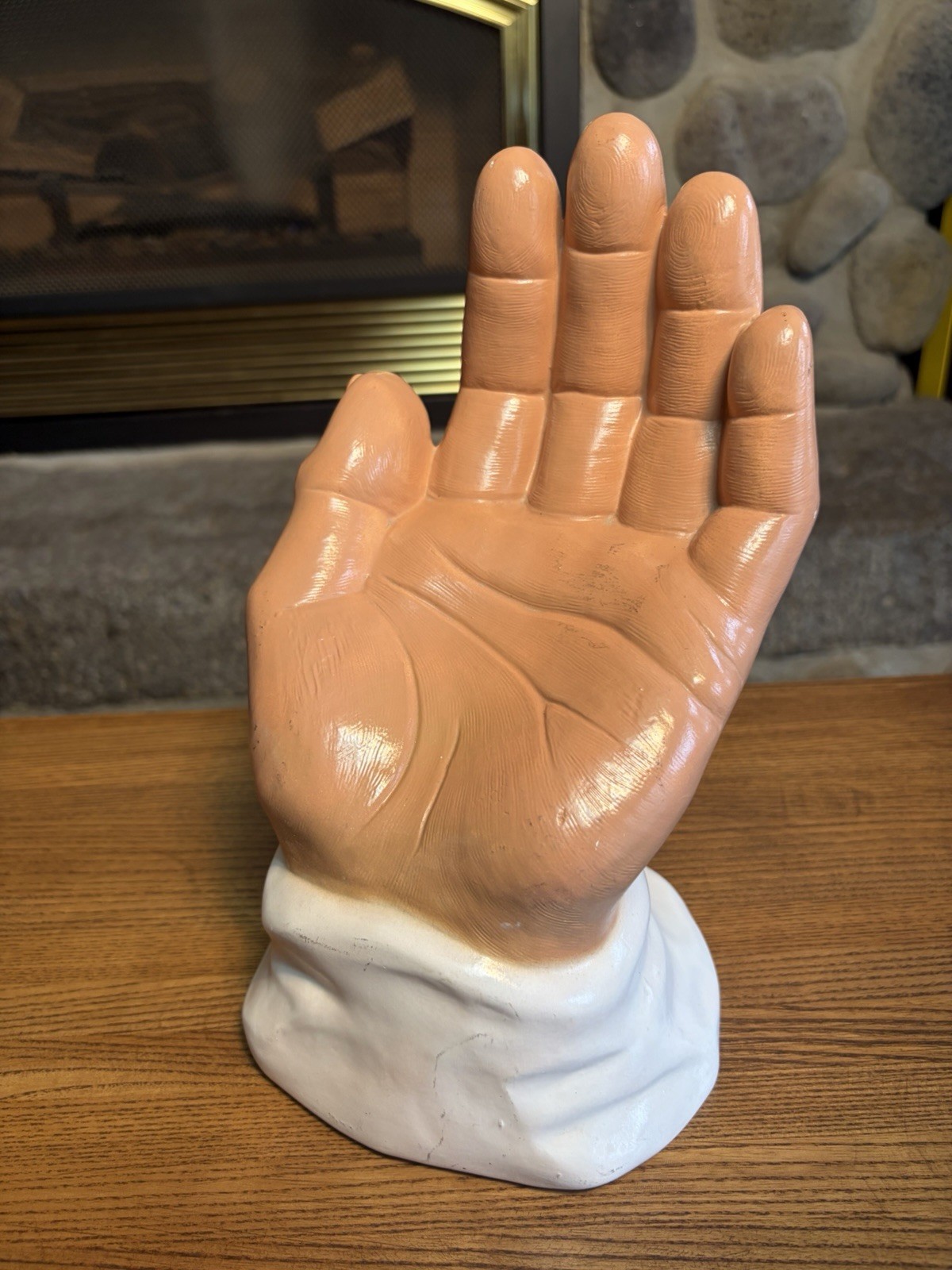 Vintage MCM Ceramic Hand Sculpture Large Painted Advertising Impressive