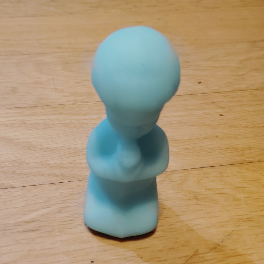 Blue Plastic Person Figurine Matte Finish Adult Decor People Theme Solid