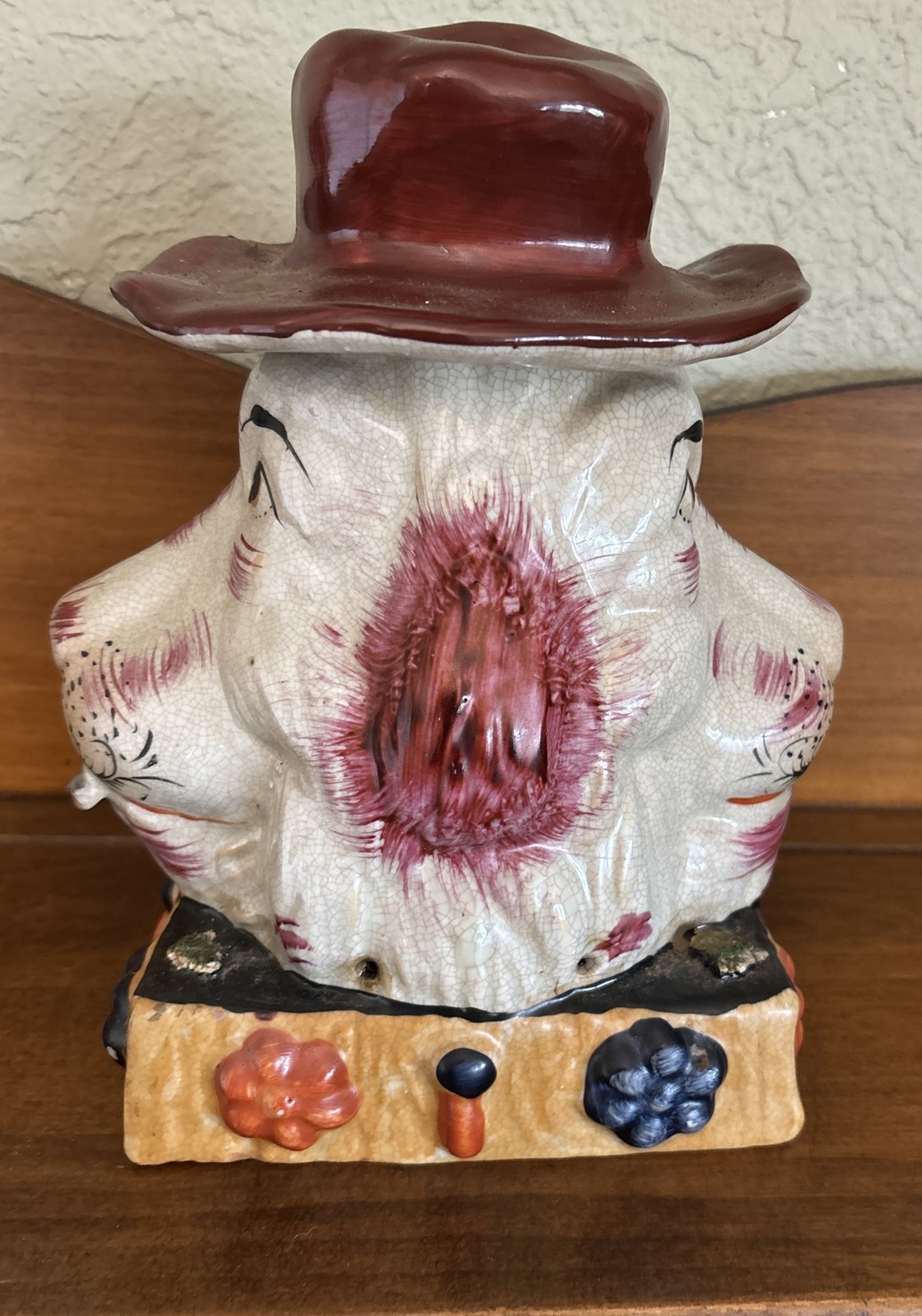 Staffordshire Two Headed Dog Smoking Cigar Porcelain Early 20th Century
