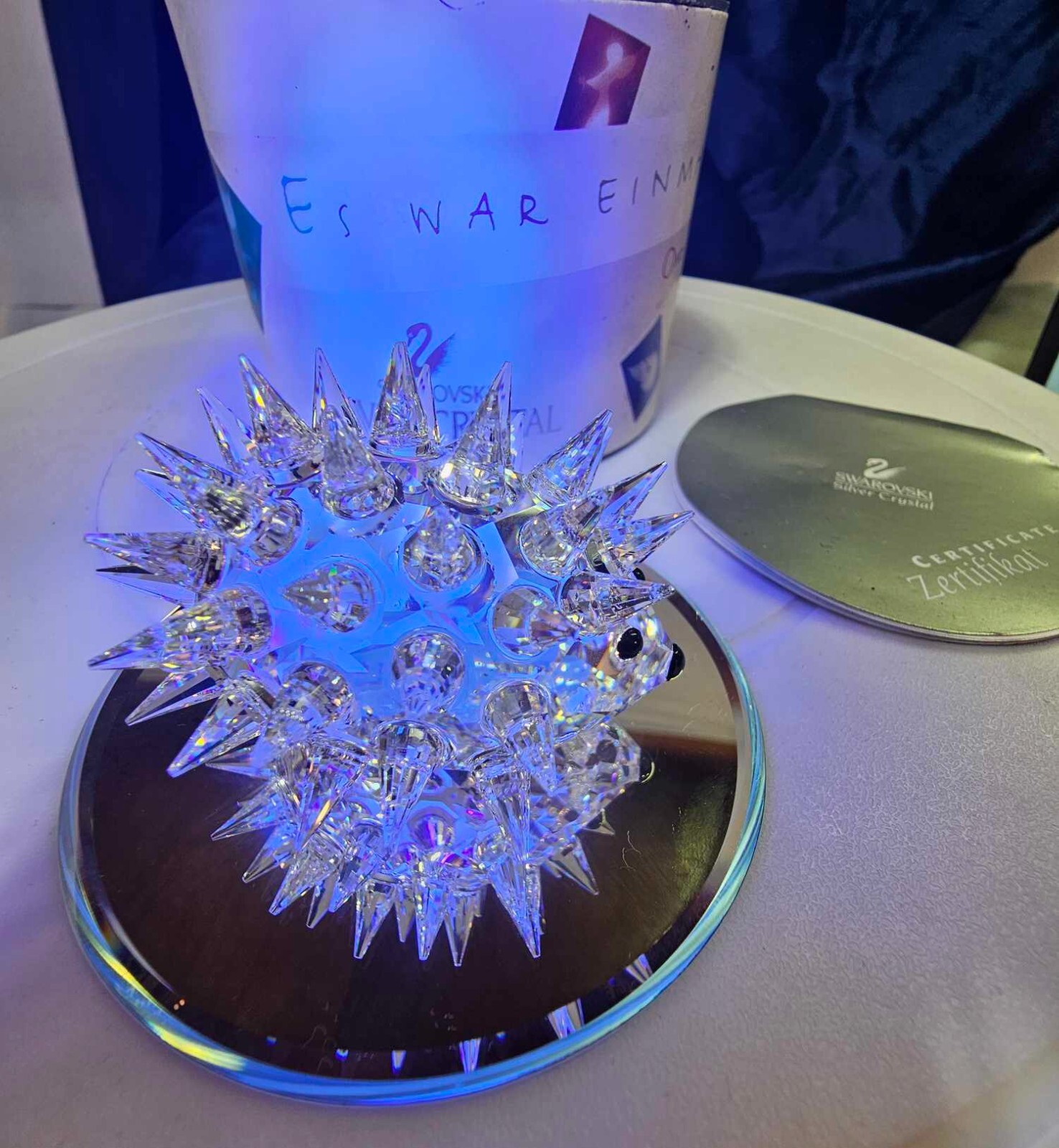 Swarovski 7606 hedgehog figurine Crystal w Box Christmas Gift w Box COA- B5-L83