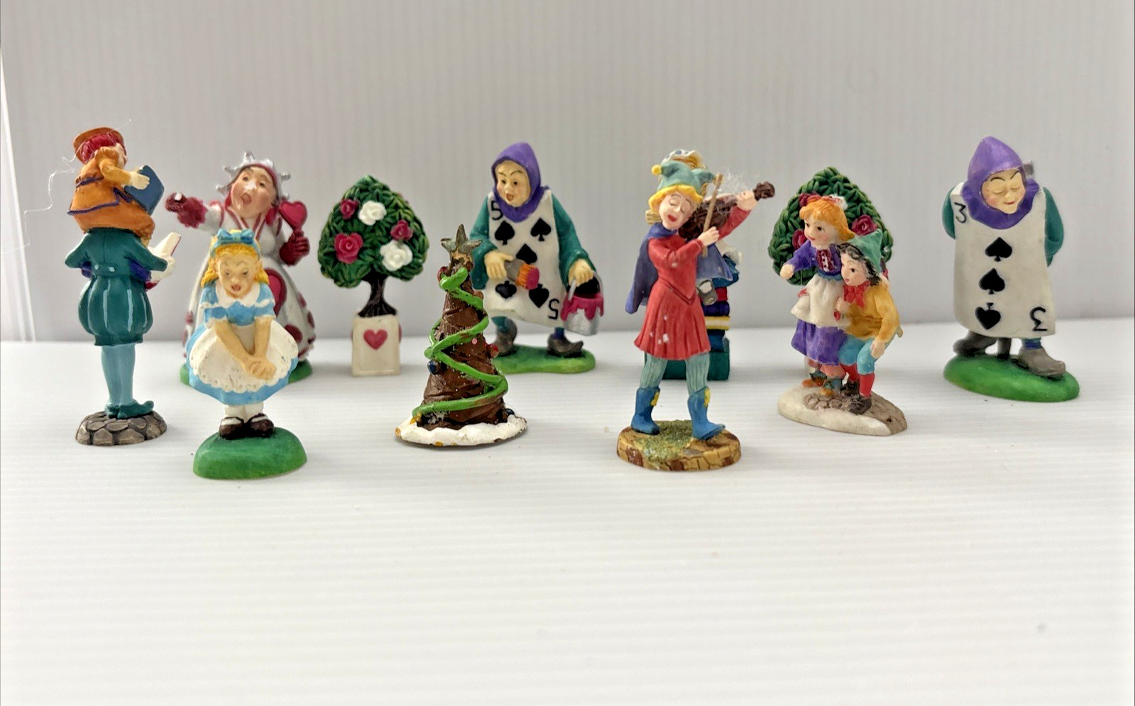 Lot of 11 Alice Adventures in Wonderland Figurines for Village Figures 1.5″ – 2″