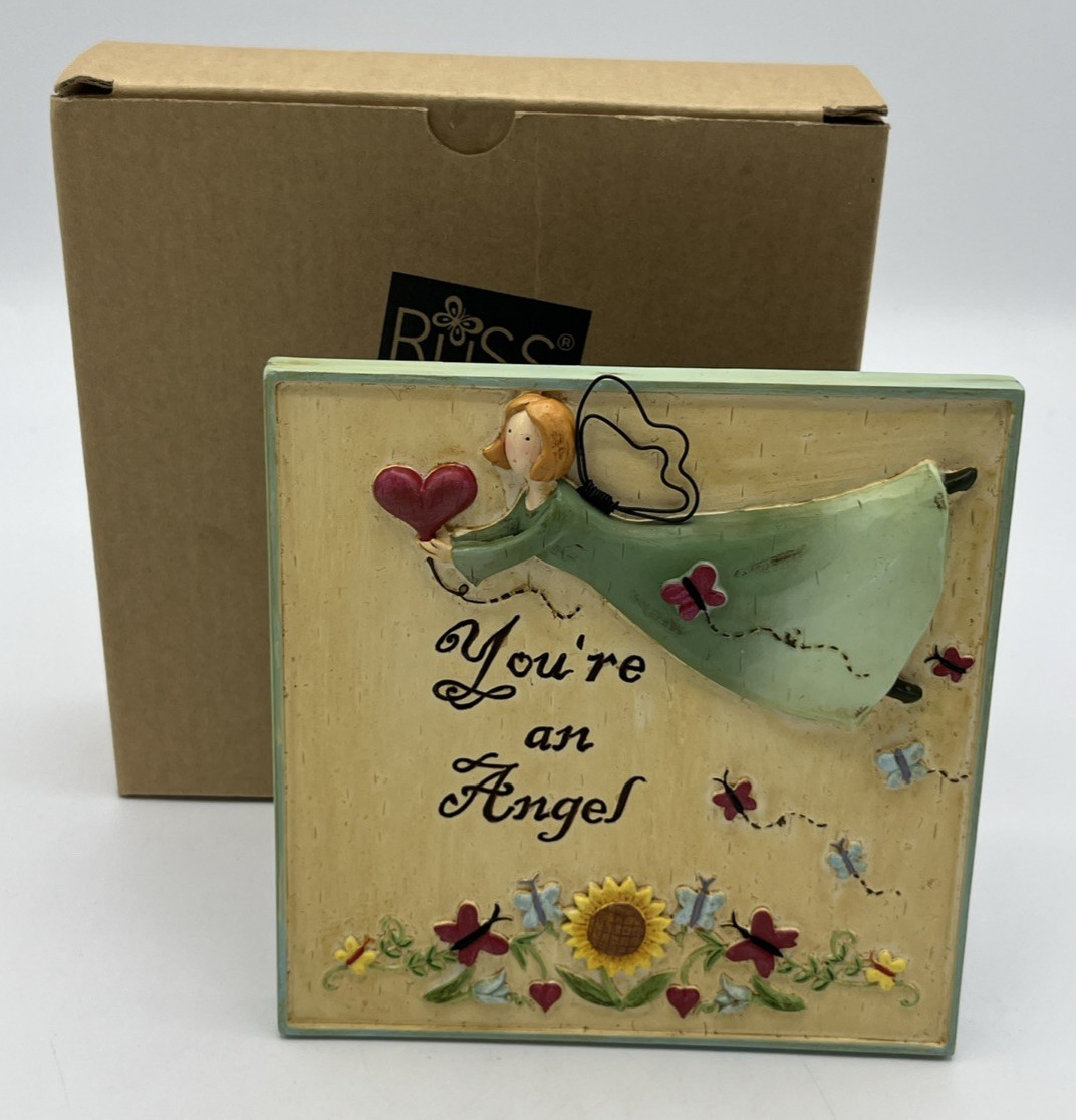 Russ You’re An Angel Plaque 5” Square Free Standing Hand Painted