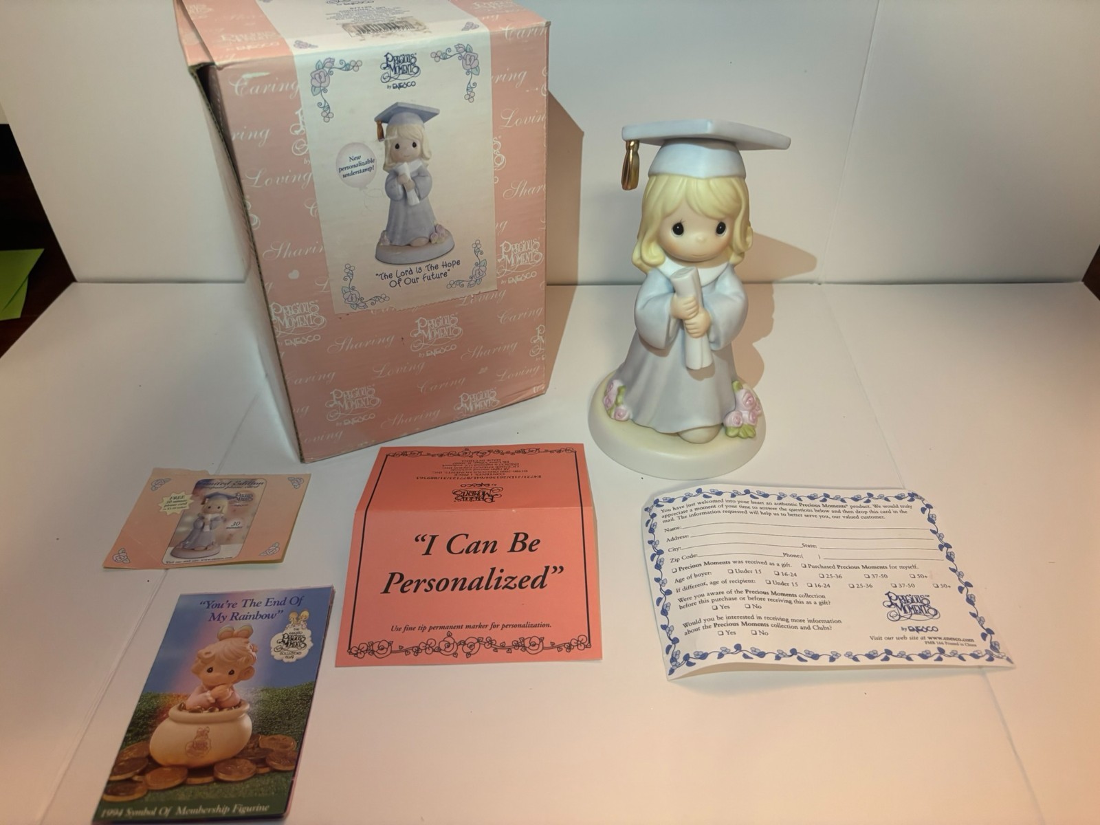 Precious Moments- The Lord Is The Hope Of Our Future- Graduate Blonde Girl- 1999