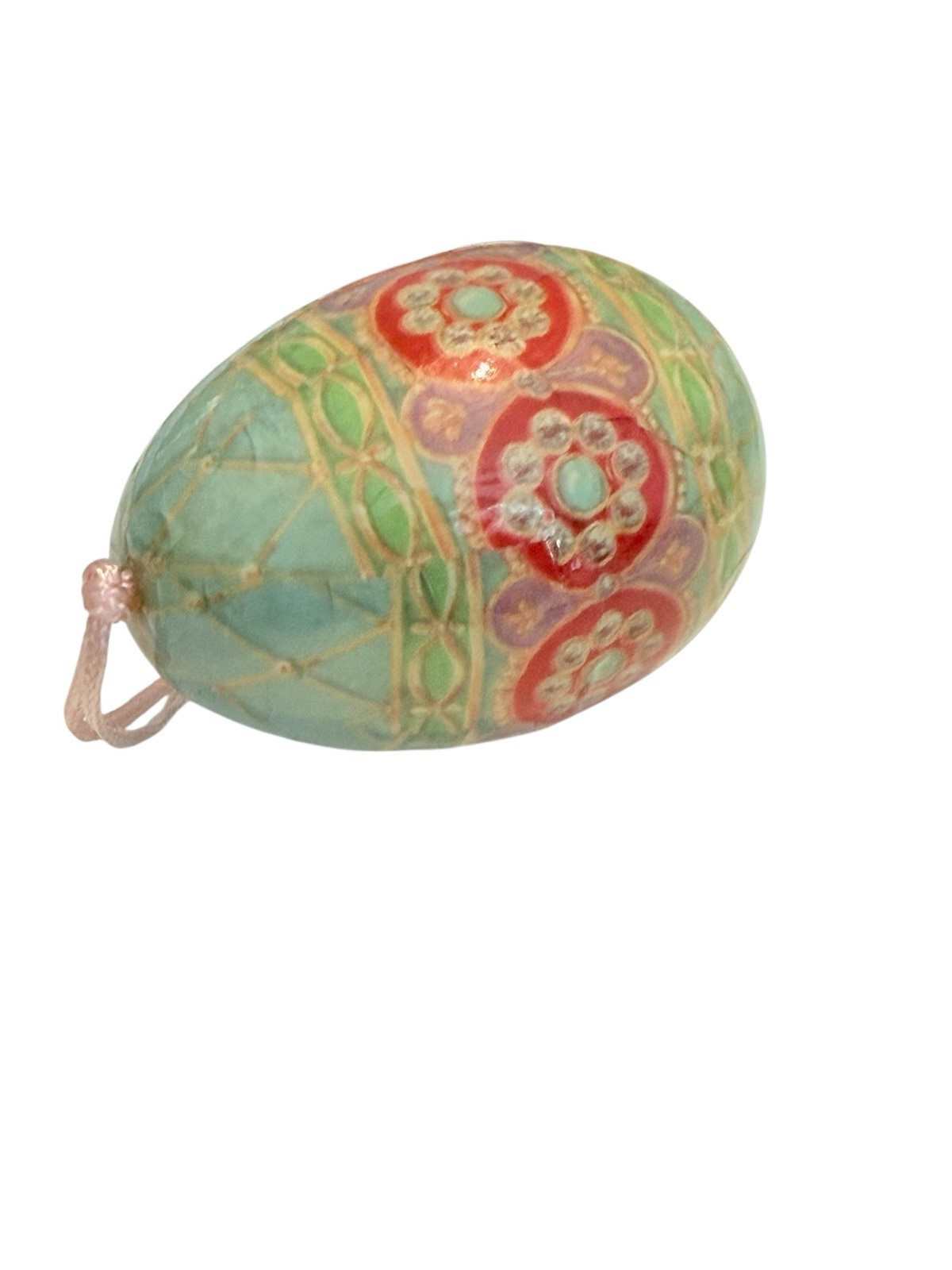 Multicolor Decoupage Easter Egg Art Decorative Egg 3”