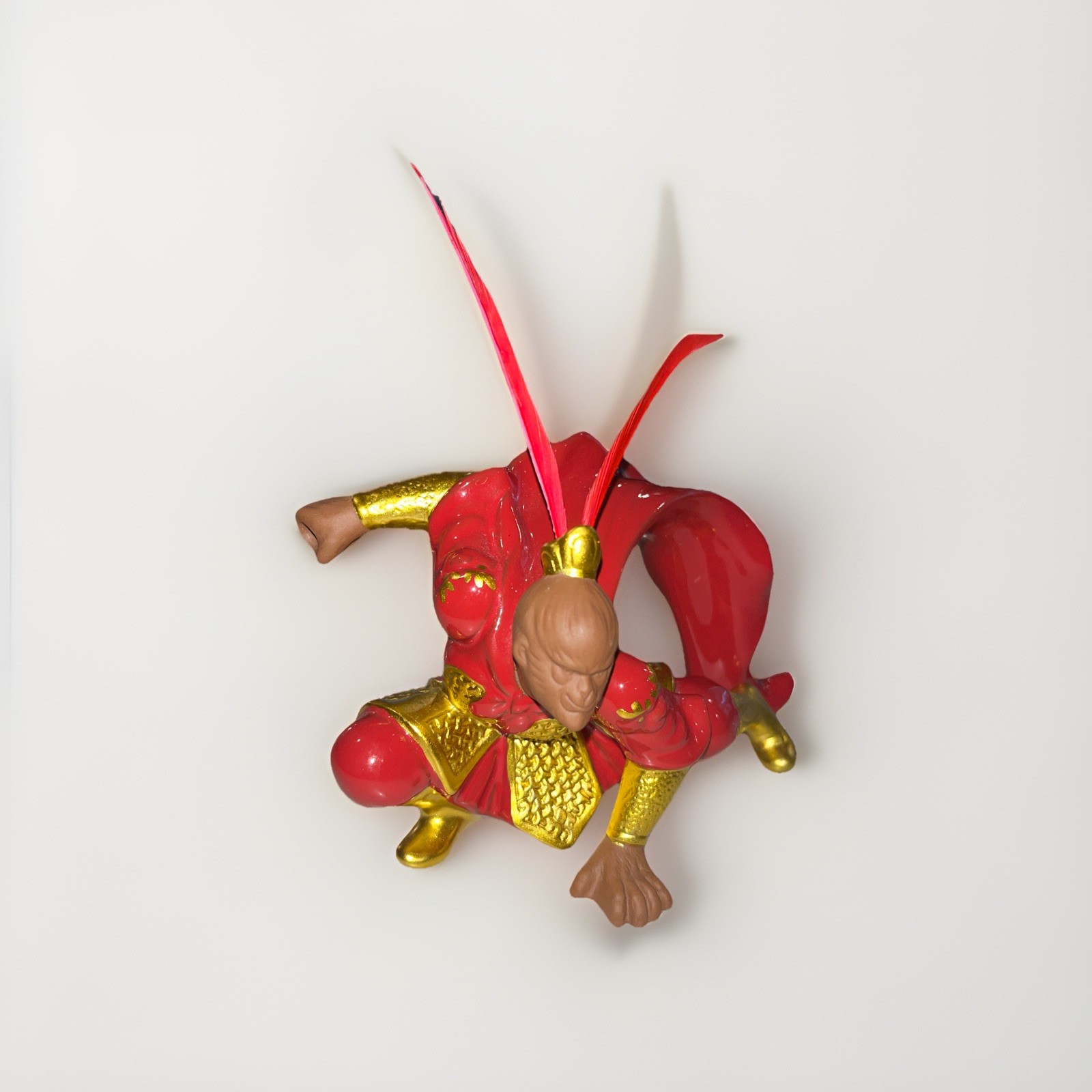 Chinese Pottery Fighting Monkey King Statue Sun Wukong Monk Zen Sculpture Decor