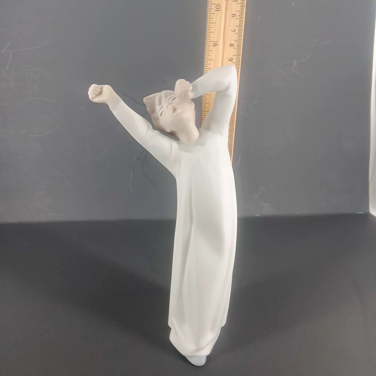 Lliadro ? Yawning Boy Porcelain Ceramic Figurine Matte Glaze Unique