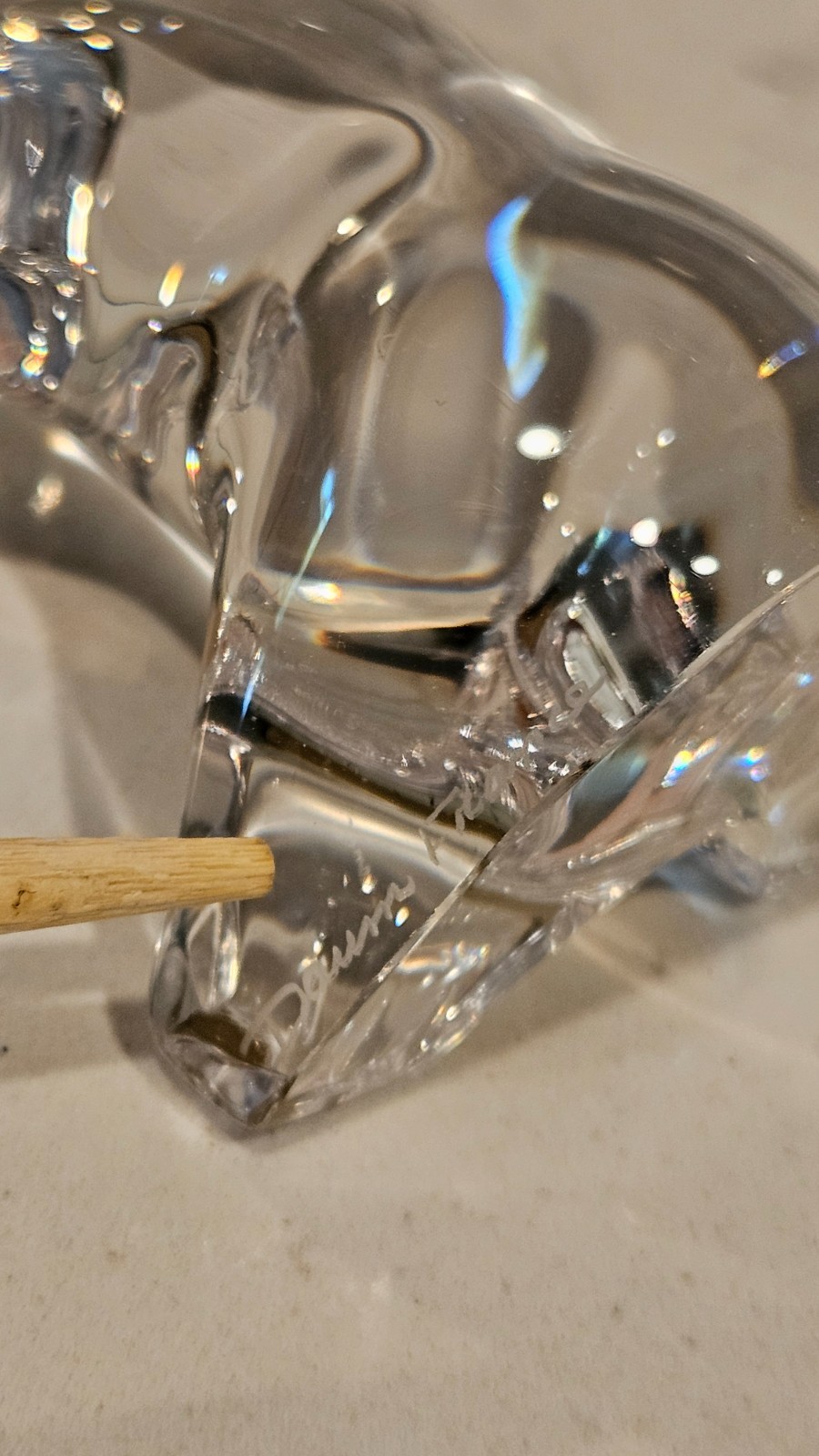 DAUM~Crystal Bear~Signed 4″