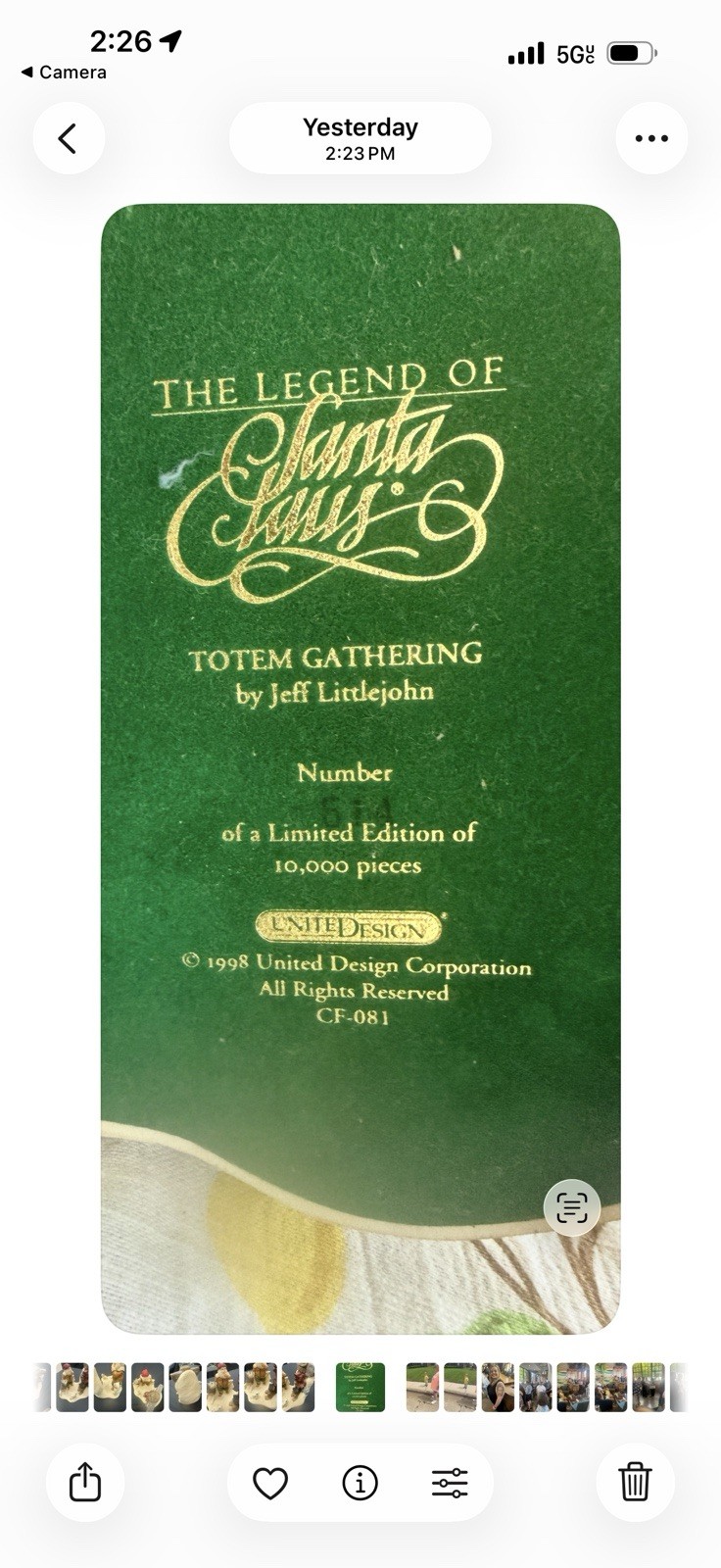 1998 Jeff Littlejohn Totem Gathering Santa Figurine United Design CF-081 #614
