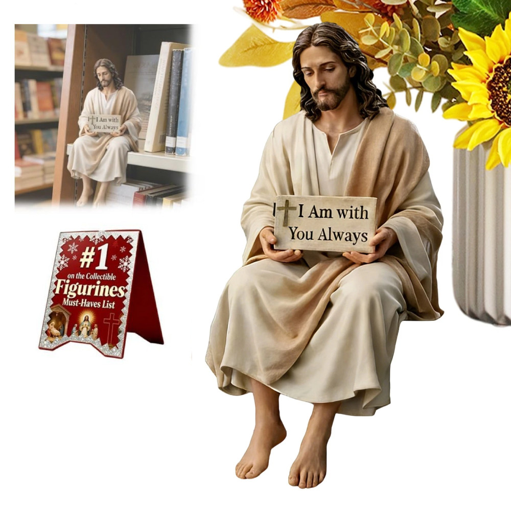 2.36″ Sitting Jesus Christ Statue Religious Resin Figurine I am with you always