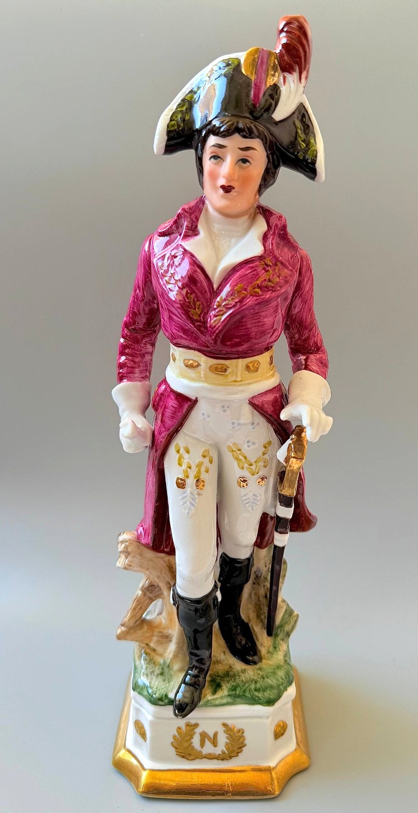 Vintage 12 Capodimonte Porcelain Napoleon Bonaparte Figurine Military Statue