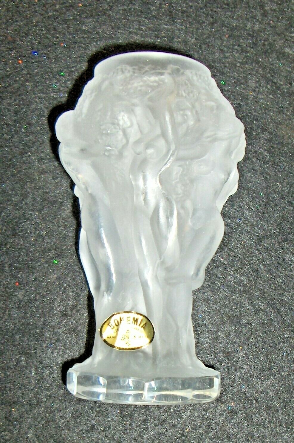 Small Vase Nudes Clear/Frosted Made In Czech Republic NIB #2