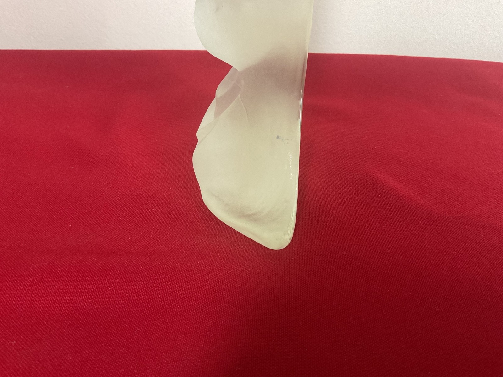 Vintage Viking Glass Praying Child Figurine Clear Frosted Glass Bookend Paperwei