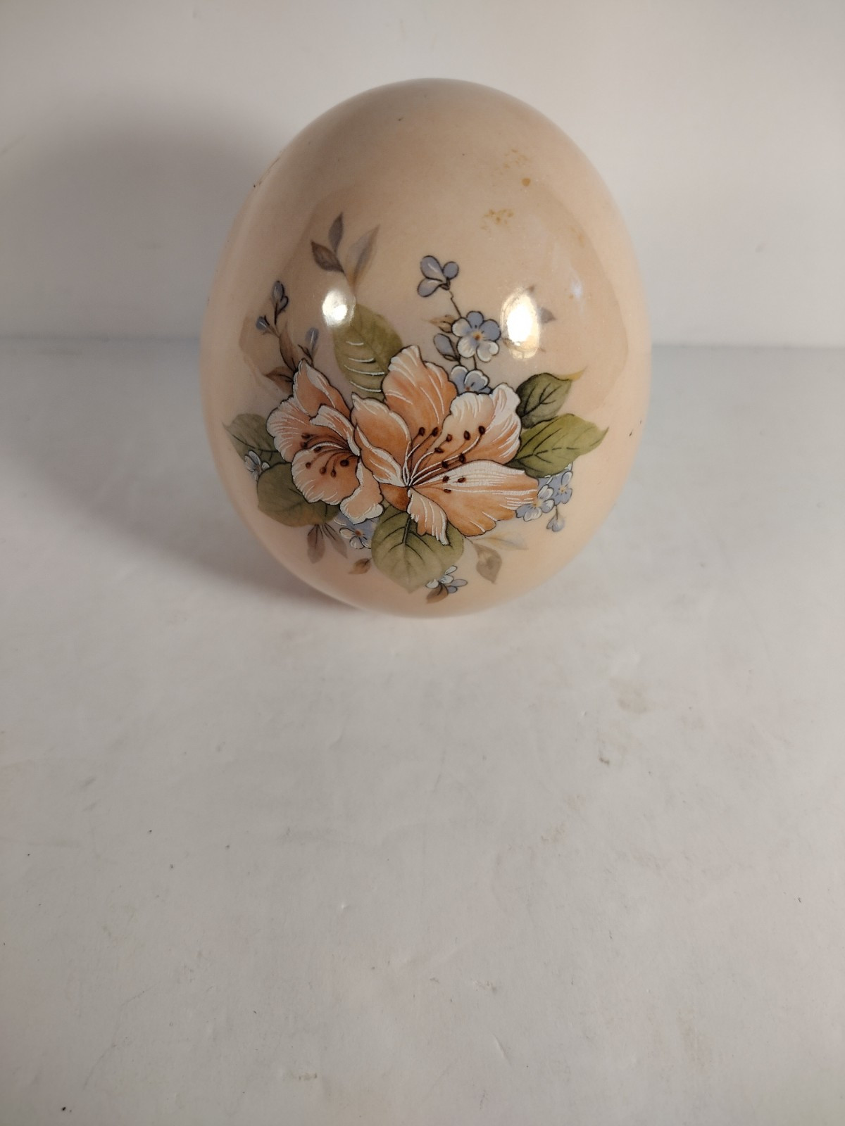 Vintage Victorian Age Ceramic Hand-painted Egg 3 Oz 3″High X2.5″W.