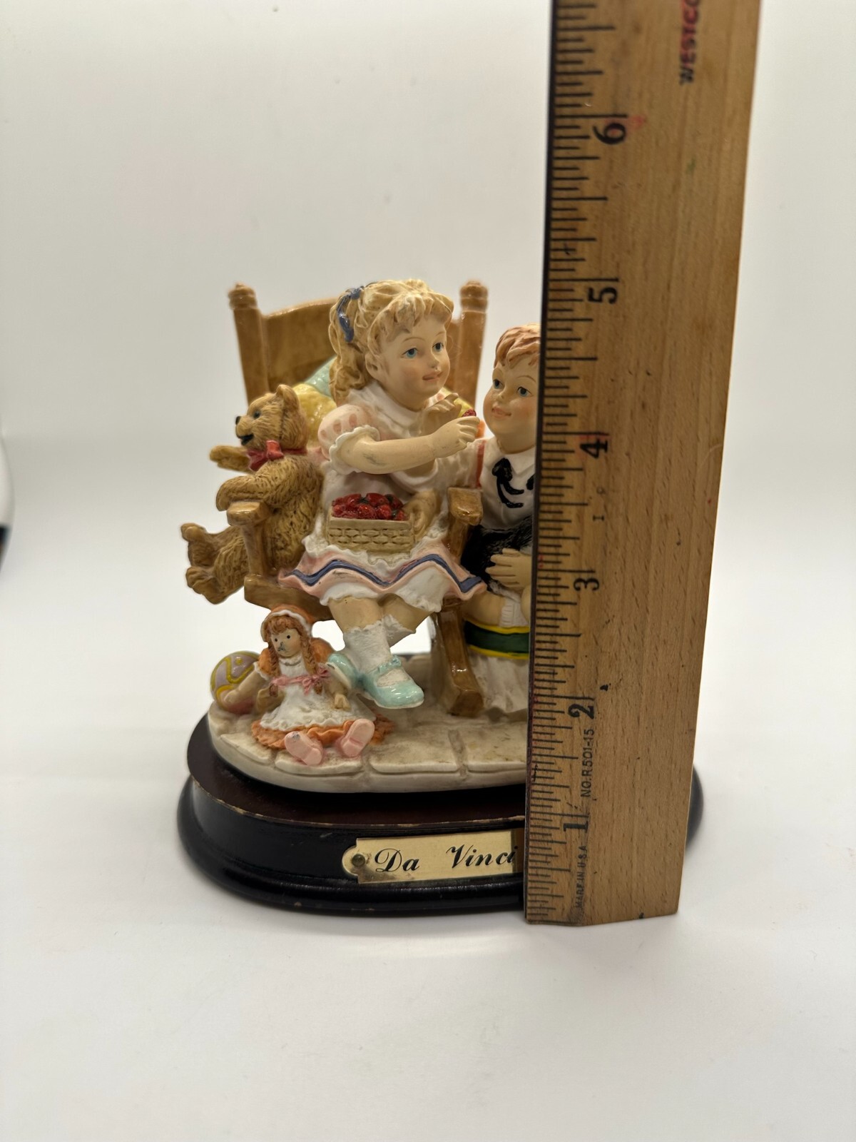 Vintage DaVinci Collection Statue Figurine Boy & Girl with their puppy and toys