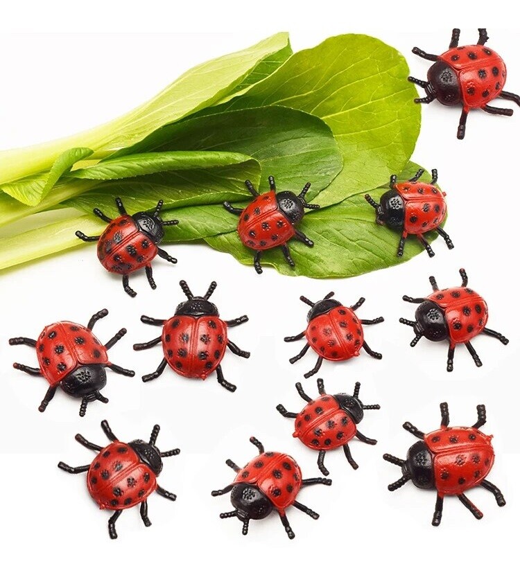 12pcs Ladybug Joke Animal Toy PVC Action Figure Kids Toys Party Children Gifts