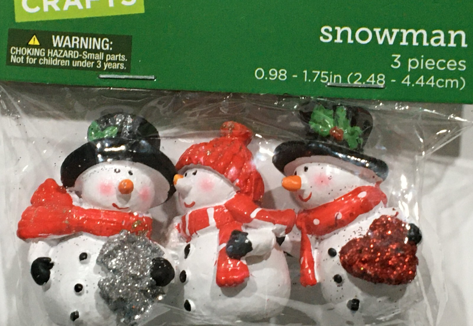 NEW 1.75 INCH MINI SNOWMAN SET OF 3 DOLLHOUSE VILLAGE CRAFTS TRAIN LAYOUT