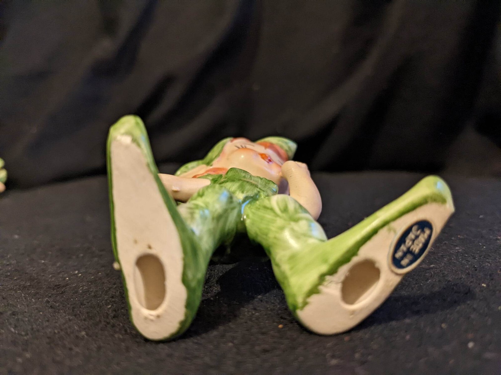 Green Ceramic Elf Pixie 4″ tall 1950- 1960’s *1 owner Japan