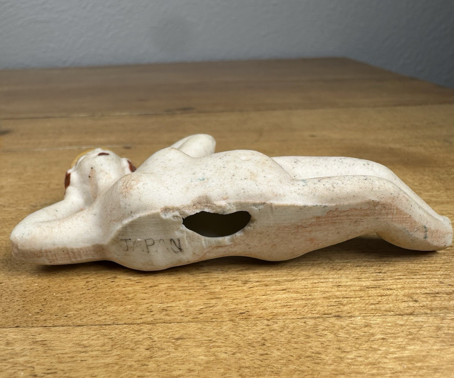 Lot of 2 VTG Mermaid Figurine Chalkware Japan 1950s MCM Reclining Nude READ